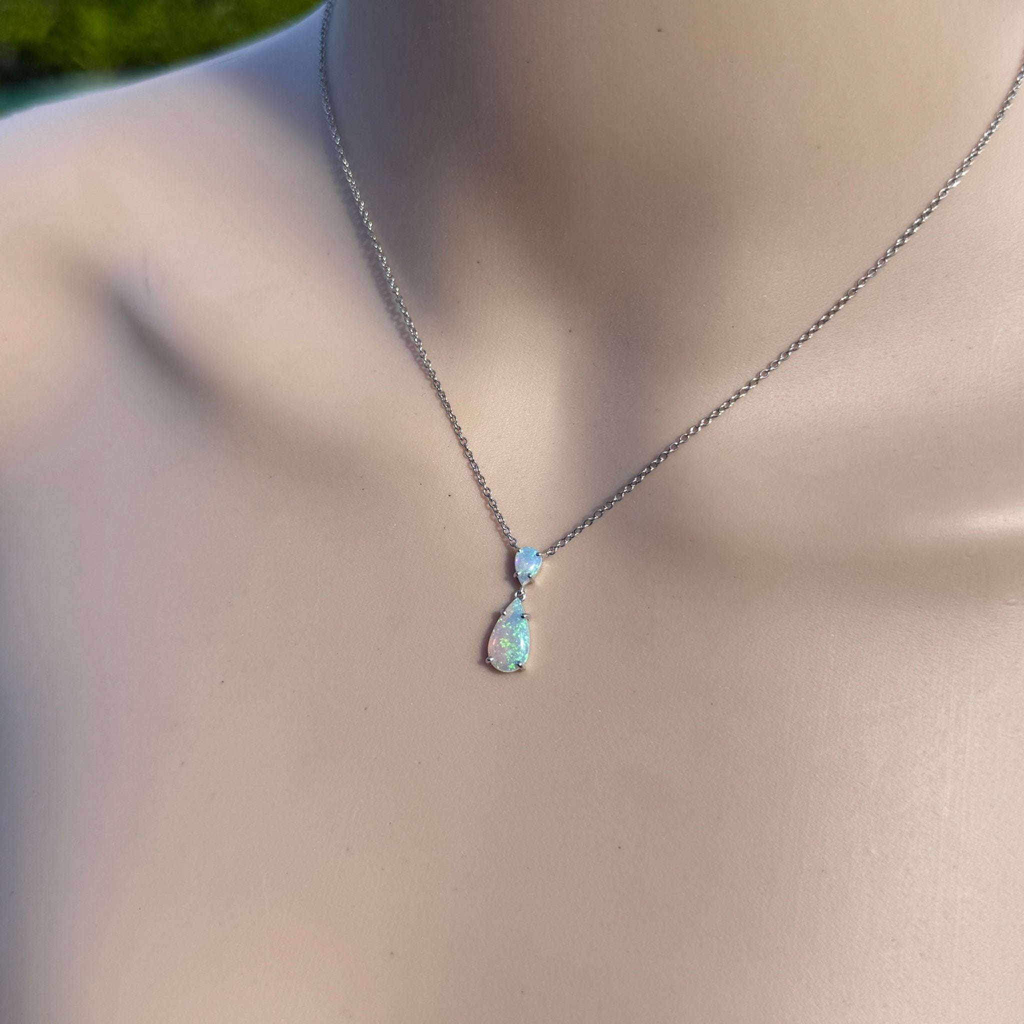 2.2ct Coober Pedy Crystal Opal Pendant Necklace ~ 'Robe Headland Spectrum' | 925 Sterling Silver | Solid Australian Opal