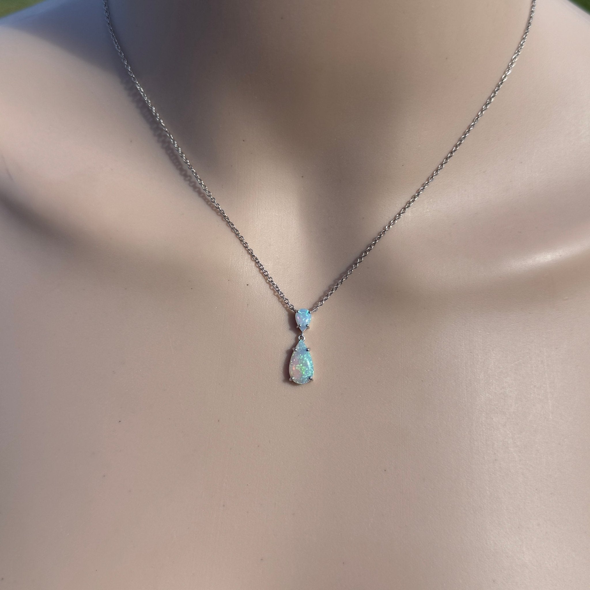 2.2ct Coober Pedy Crystal Opal Pendant Necklace ~ 'Robe Headland Spectrum' | 925 Sterling Silver | Solid Australian Opal
