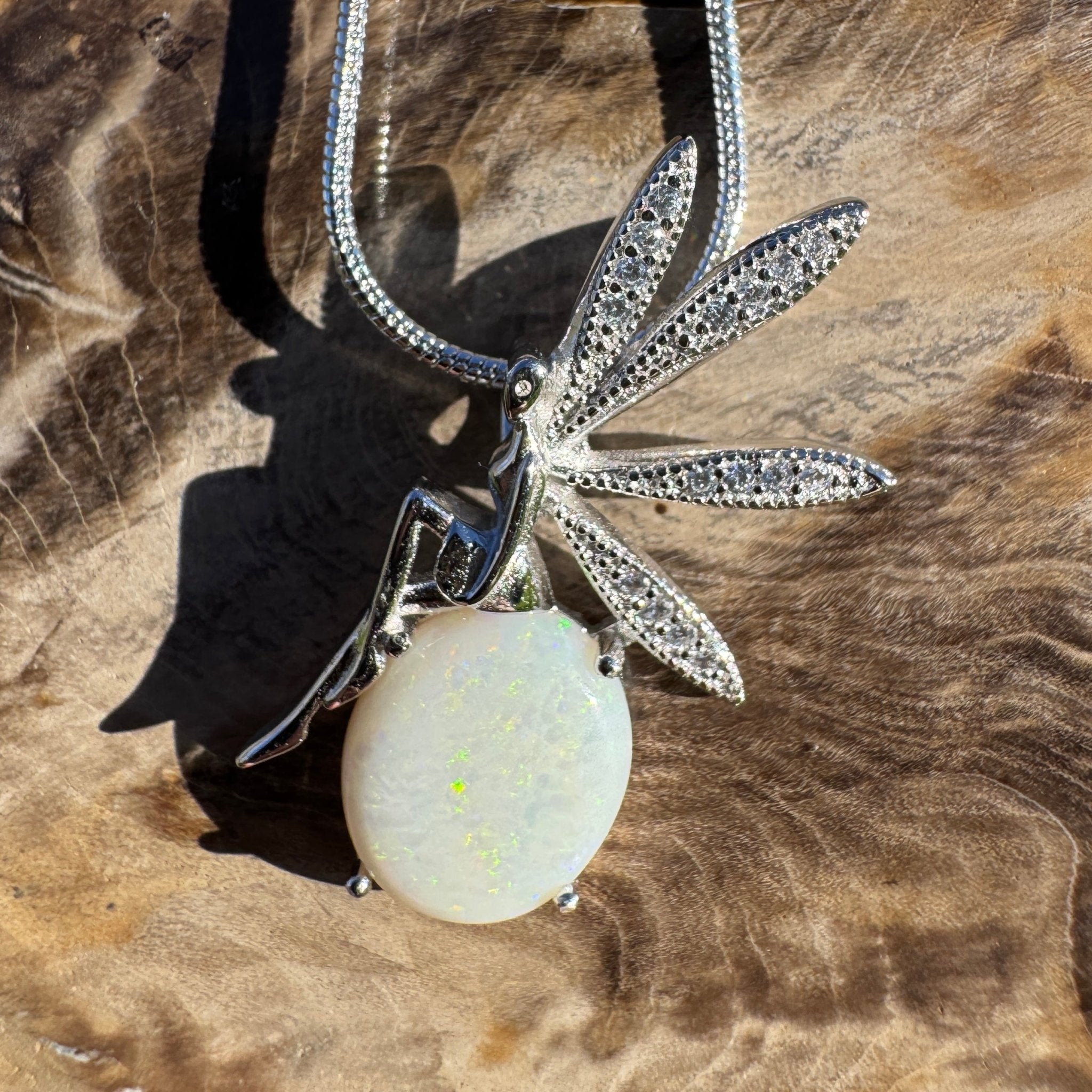 2.2ct Coober Pedy Opal Pendant Necklace ~ 'Wineglass Bay Whisper' | 925 Sterling Silver | Solid Australian Opal