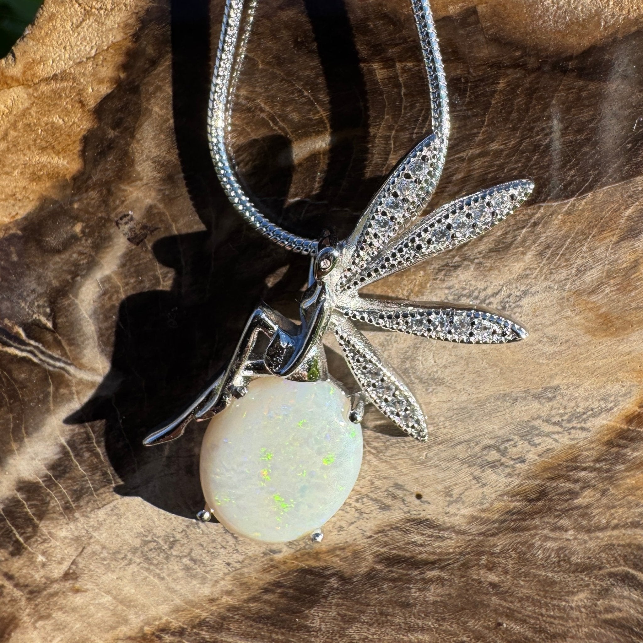 2.2ct Coober Pedy Opal Pendant Necklace ~ 'Wineglass Bay Whisper' | 925 Sterling Silver | Solid Australian Opal