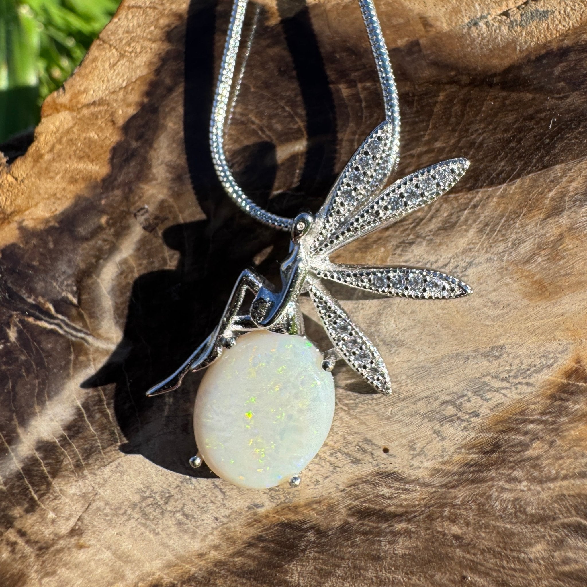 2.2ct Coober Pedy Opal Pendant Necklace ~ 'Wineglass Bay Whisper' | 925 Sterling Silver | Solid Australian Opal