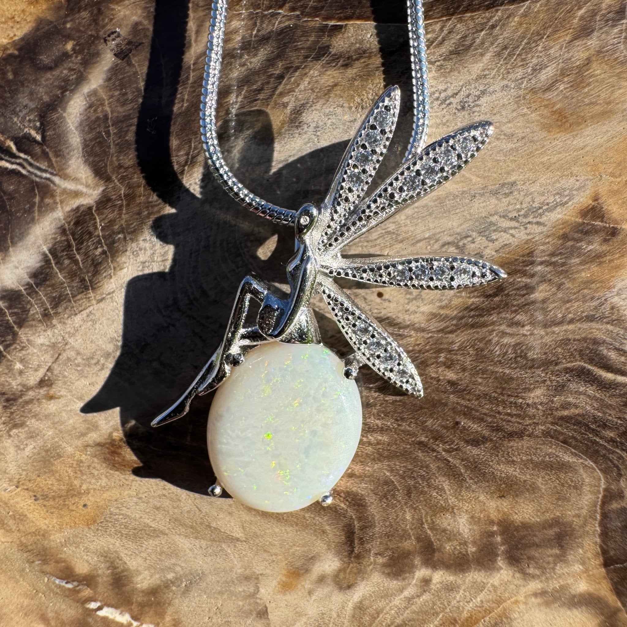 2.2ct Coober Pedy Opal Pendant Necklace ~ 'Wineglass Bay Whisper' | 925 Sterling Silver | Solid Australian Opal