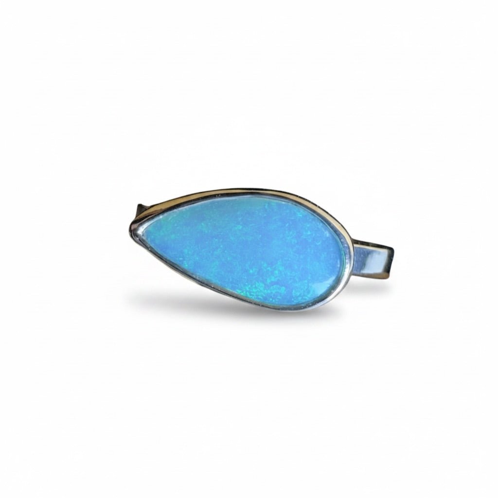 2.2ct Lightning Ridge Opal Ring ~ 'Daintree Azure' | 925 Sterling Silver | Solid Australian Opal
