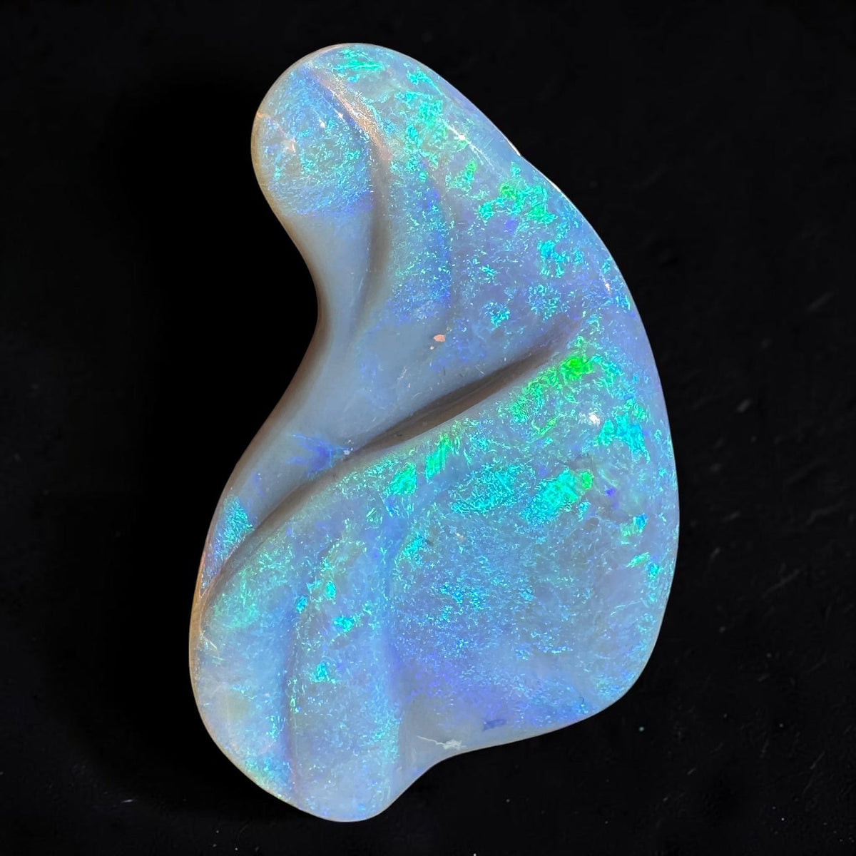 23.8ct Coober Pedy Dark Crystal Opal Carving | Solid Australian Opal | Hand-Carved