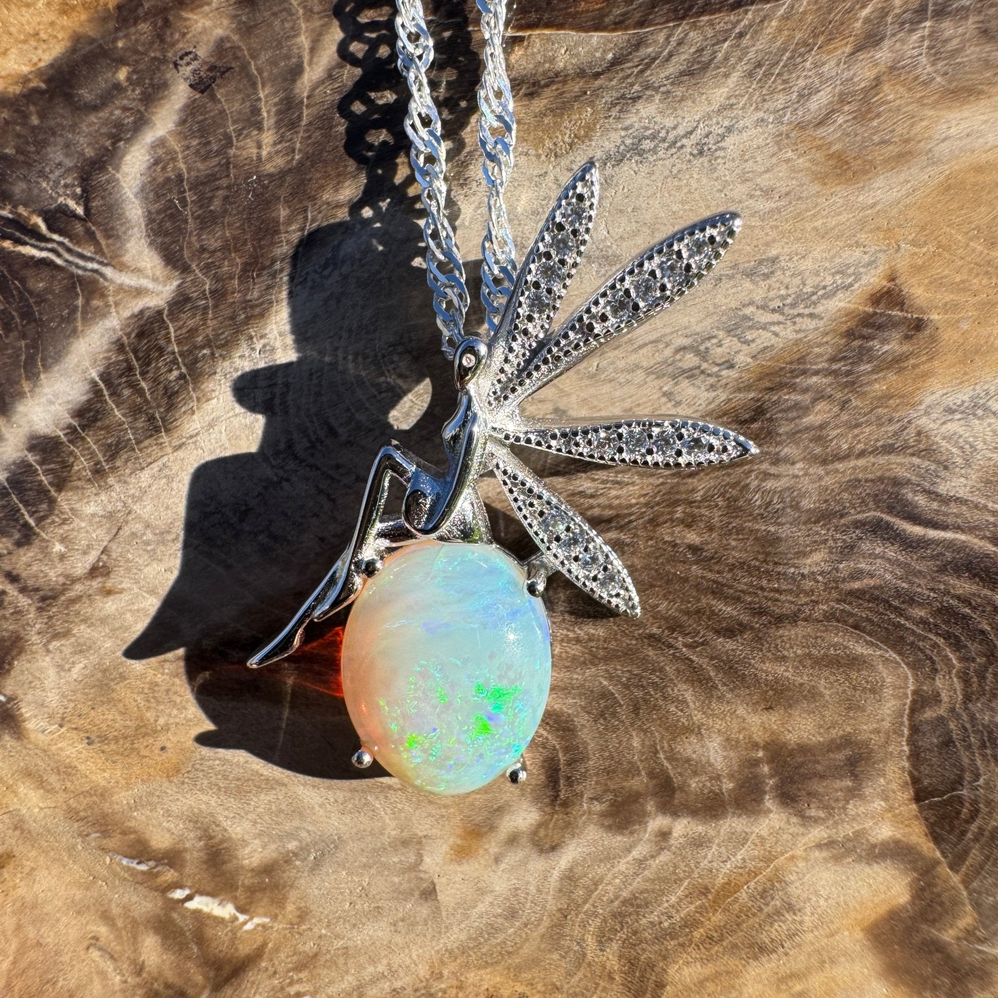2.3ct Coober Pedy Opal Pendant Necklace ~ 'Cape Le Grand Glow ~' | 925 Sterling Silver | Solid Australian Opal