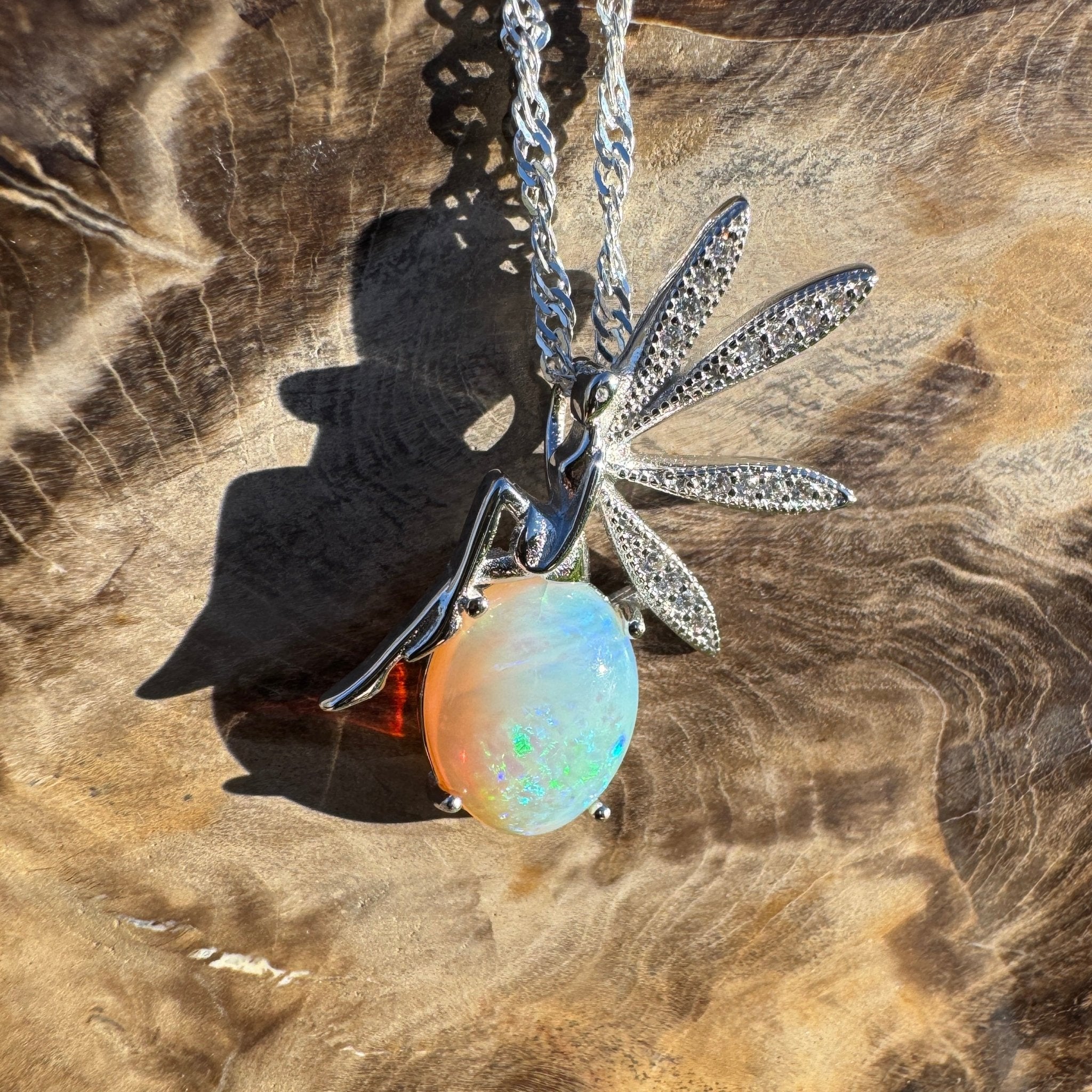 2.3ct Coober Pedy Opal Pendant Necklace ~ 'Cape Le Grand Glow ~' | 925 Sterling Silver | Solid Australian Opal