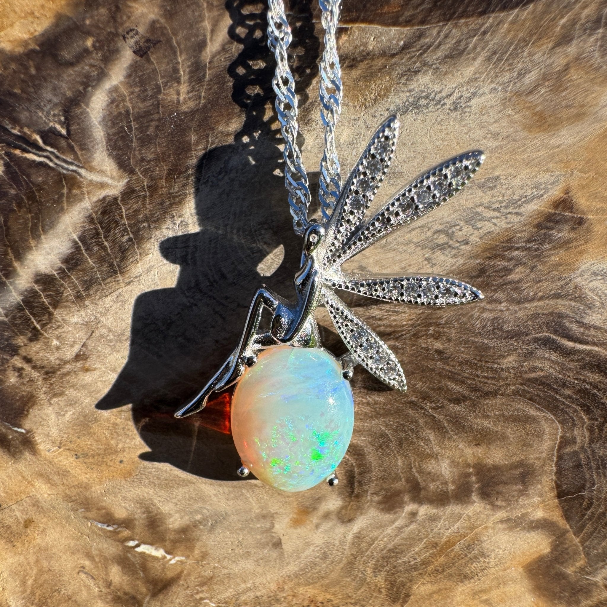 2.3ct Coober Pedy Opal Pendant Necklace ~ 'Cape Le Grand Glow ~' | 925 Sterling Silver | Solid Australian Opal