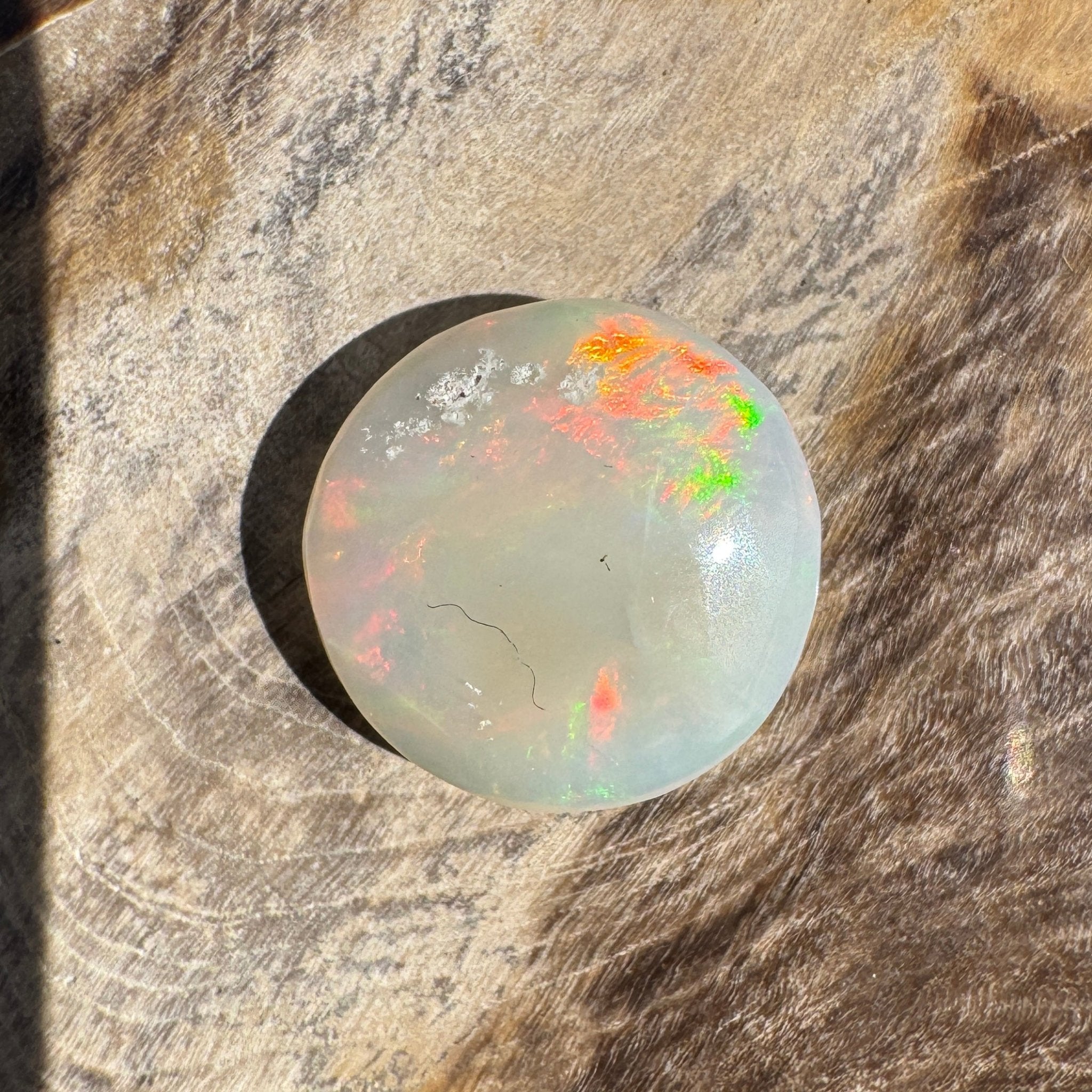 2.3ct Lightning Ridge Round Opal | Solid Australian Opal | Hand-Cut