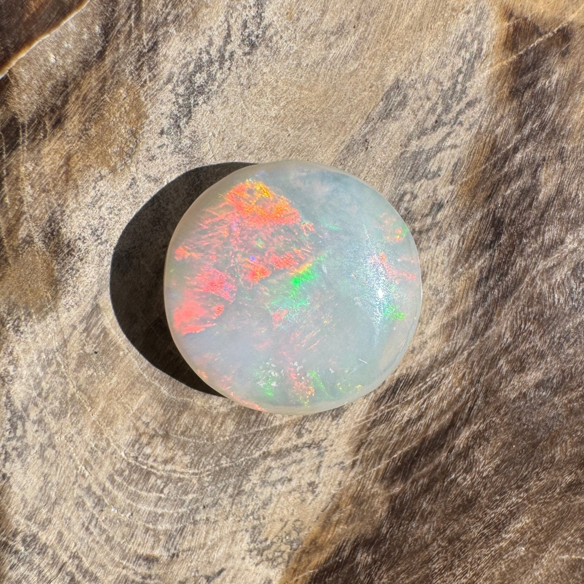 2.3ct Lightning Ridge Round Opal | Solid Australian Opal | Hand-Cut