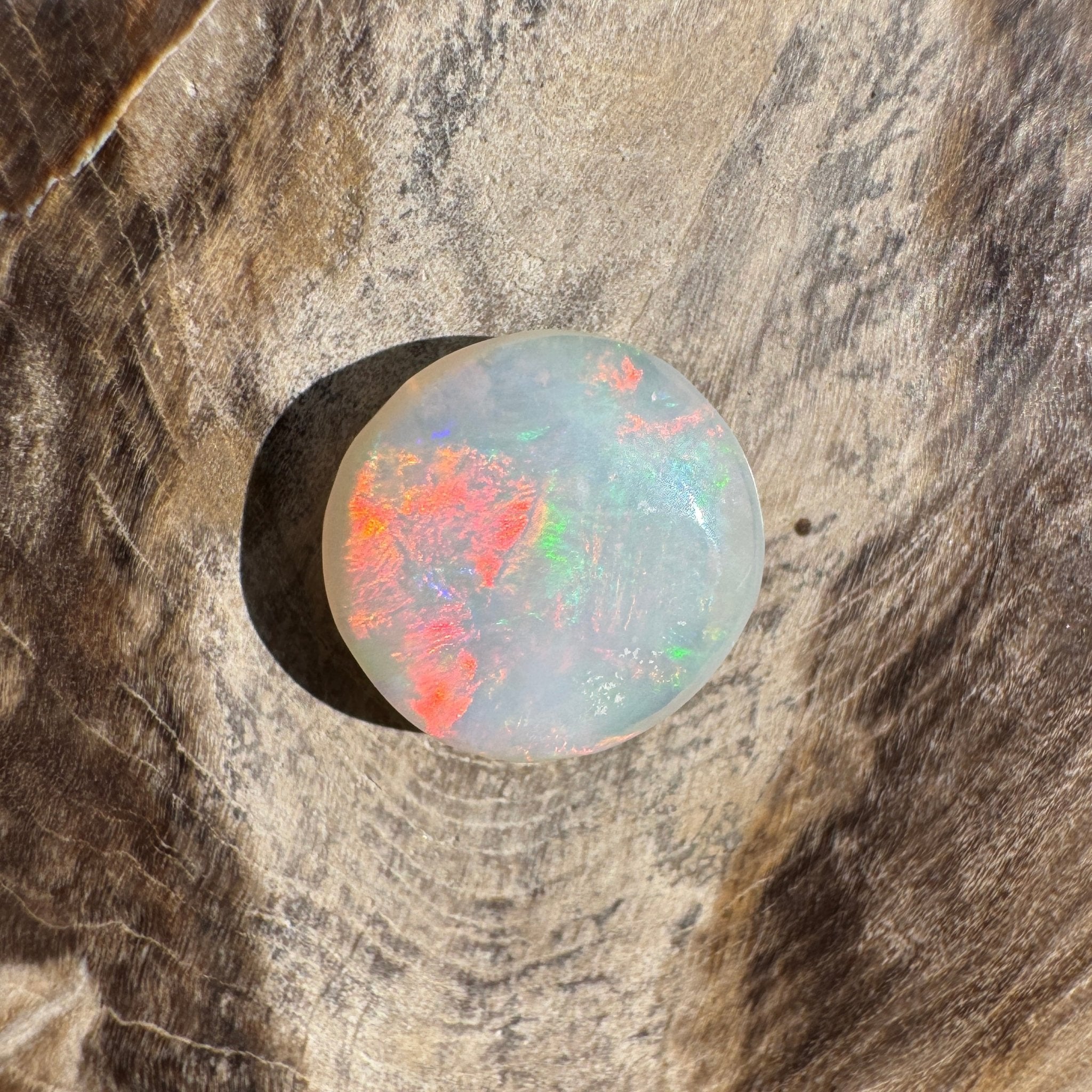 2.3ct Lightning Ridge Round Opal | Solid Australian Opal | Hand-Cut