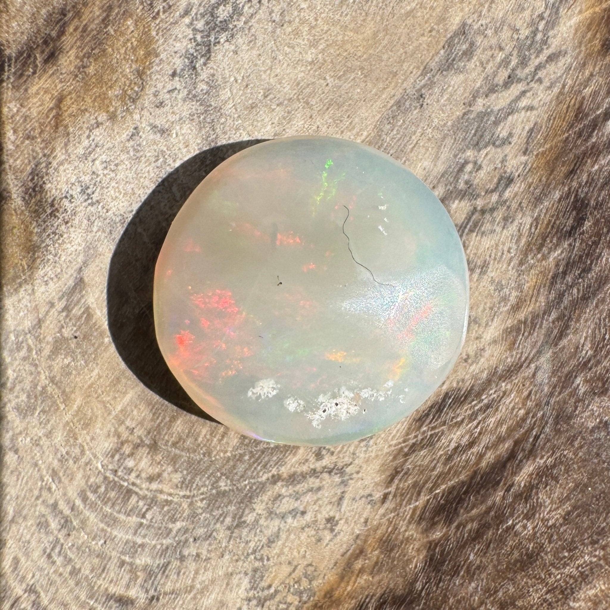 2.3ct Lightning Ridge Round Opal | Solid Australian Opal | Hand-Cut