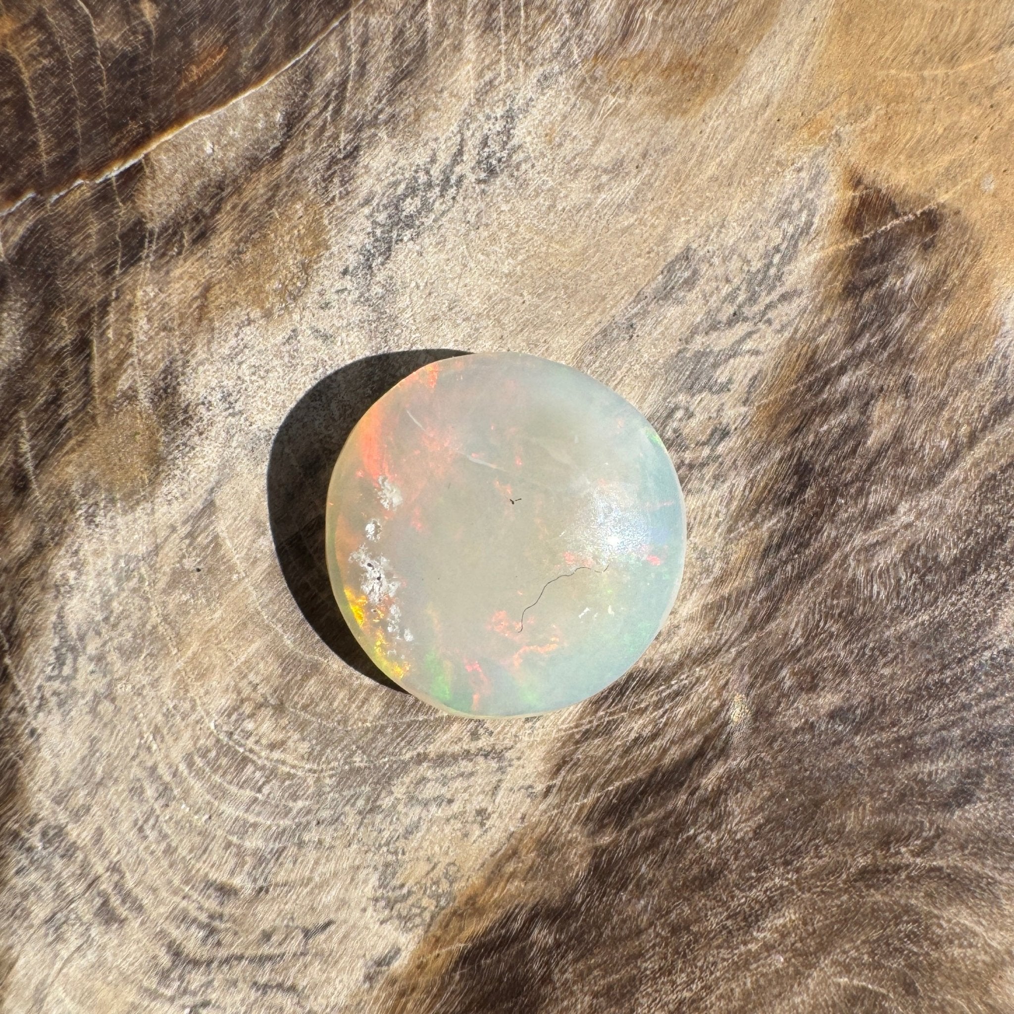 2.3ct Lightning Ridge Round Opal | Solid Australian Opal | Hand-Cut
