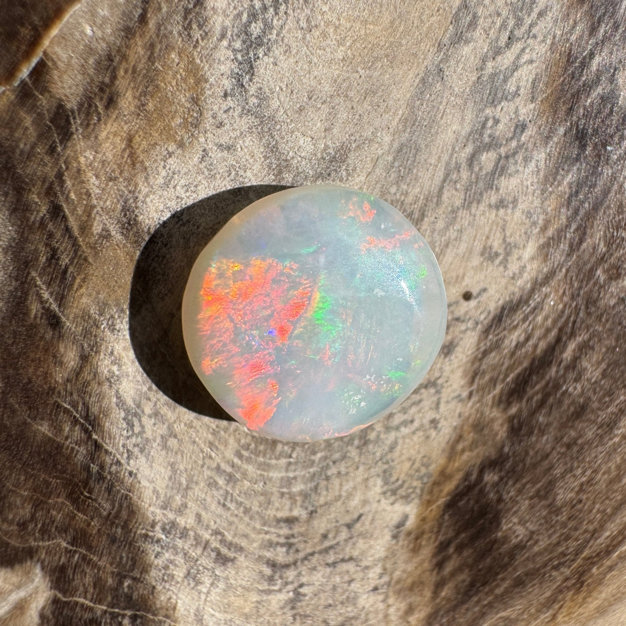 2.3ct Lightning Ridge Round Opal | Solid Australian Opal | Hand-Cut