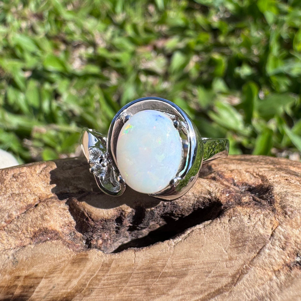 2.4ct Coober Pedy Opal Ring ~ 'Uluru Dusk' | 925 Sterling Silver | Solid Australian Opal