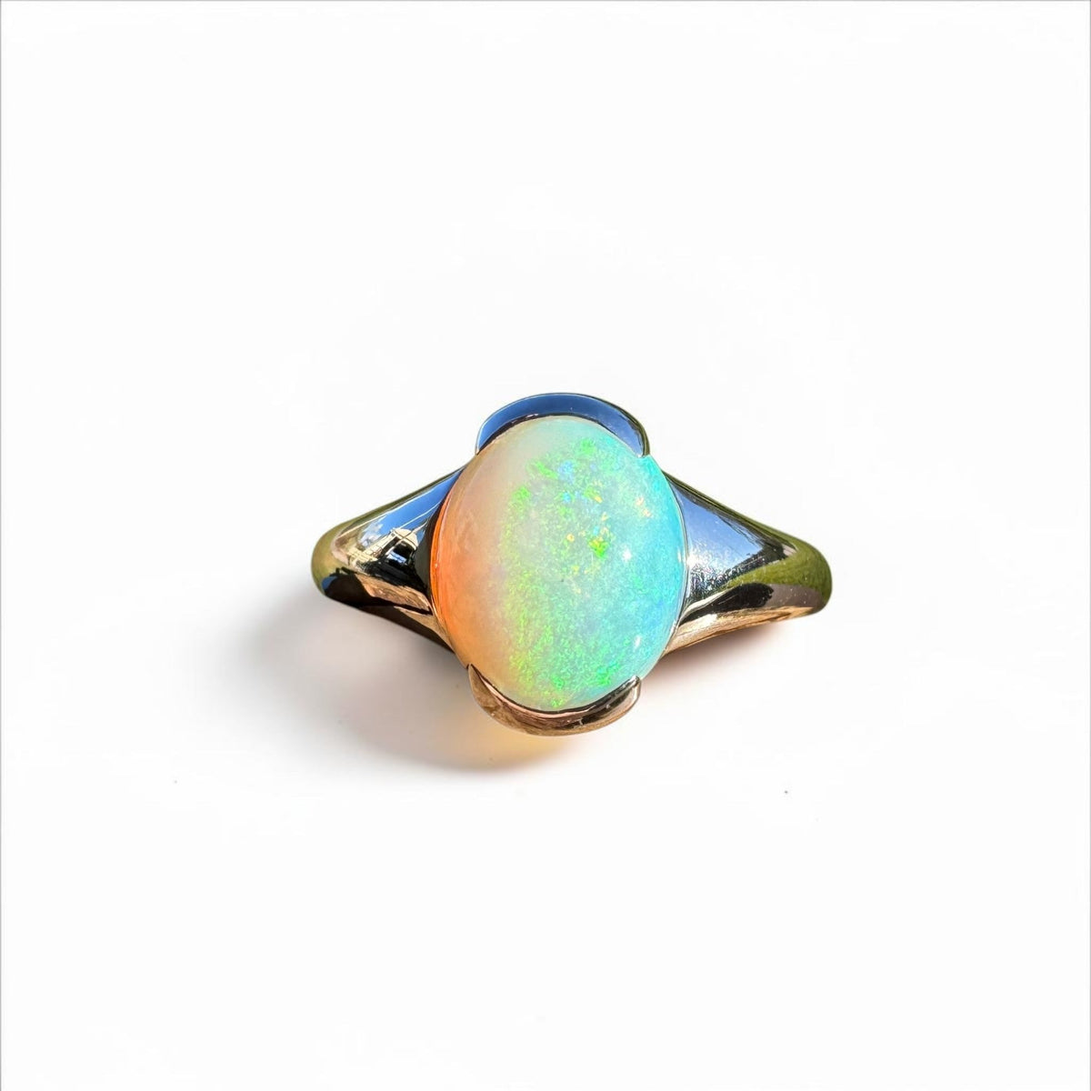 2.4ct Coober Pedy Opal Ring ~ 'Yorke Peninsula Spectrum' | 925 Sterling Silver | Solid Australian Opal
