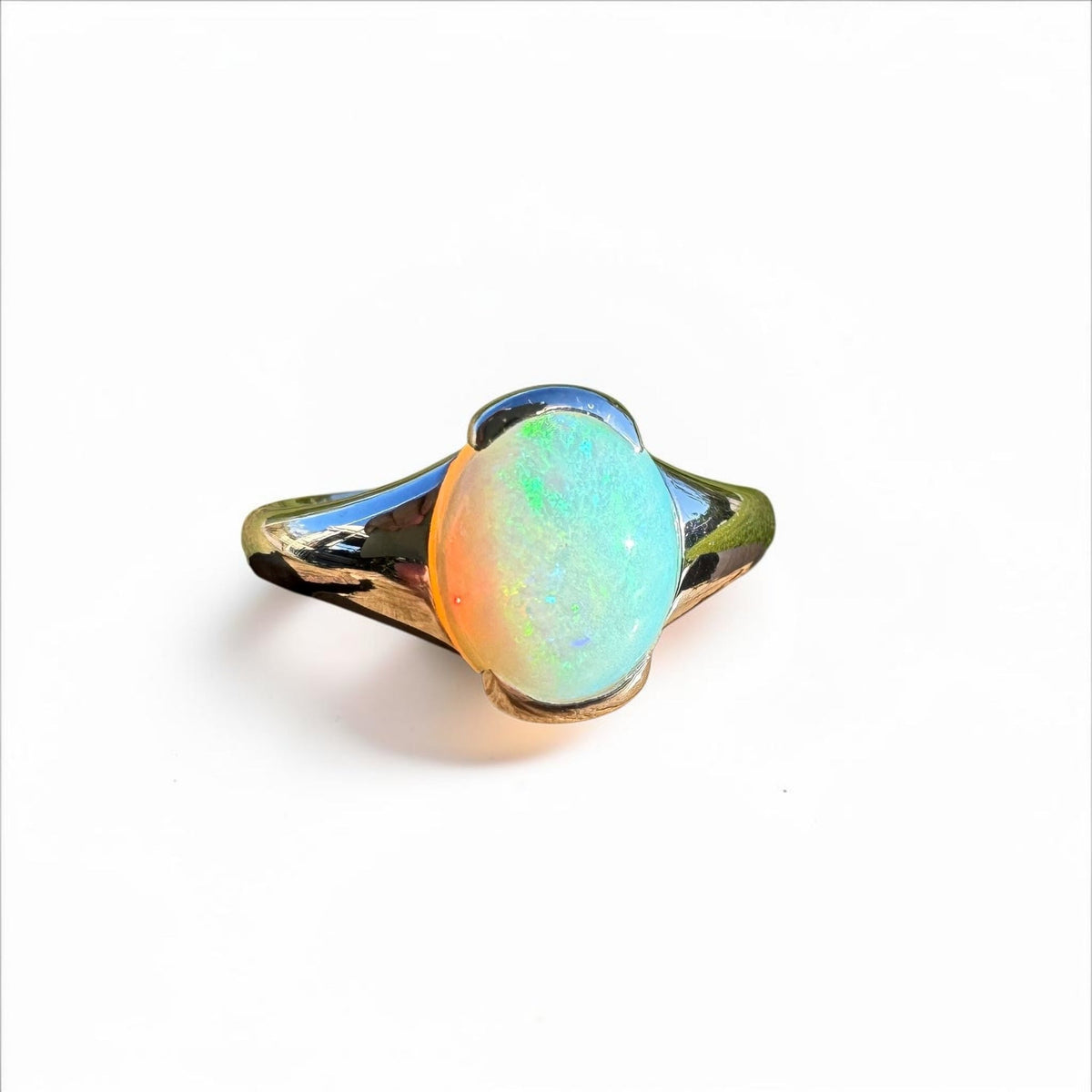 2.4ct Coober Pedy Opal Ring ~ 'Yorke Peninsula Spectrum' | 925 Sterling Silver | Solid Australian Opal