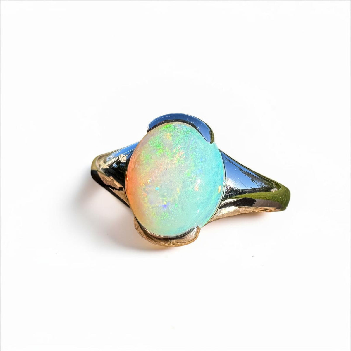 2.4ct Coober Pedy Opal Ring ~ 'Yorke Peninsula Spectrum' | 925 Sterling Silver | Solid Australian Opal