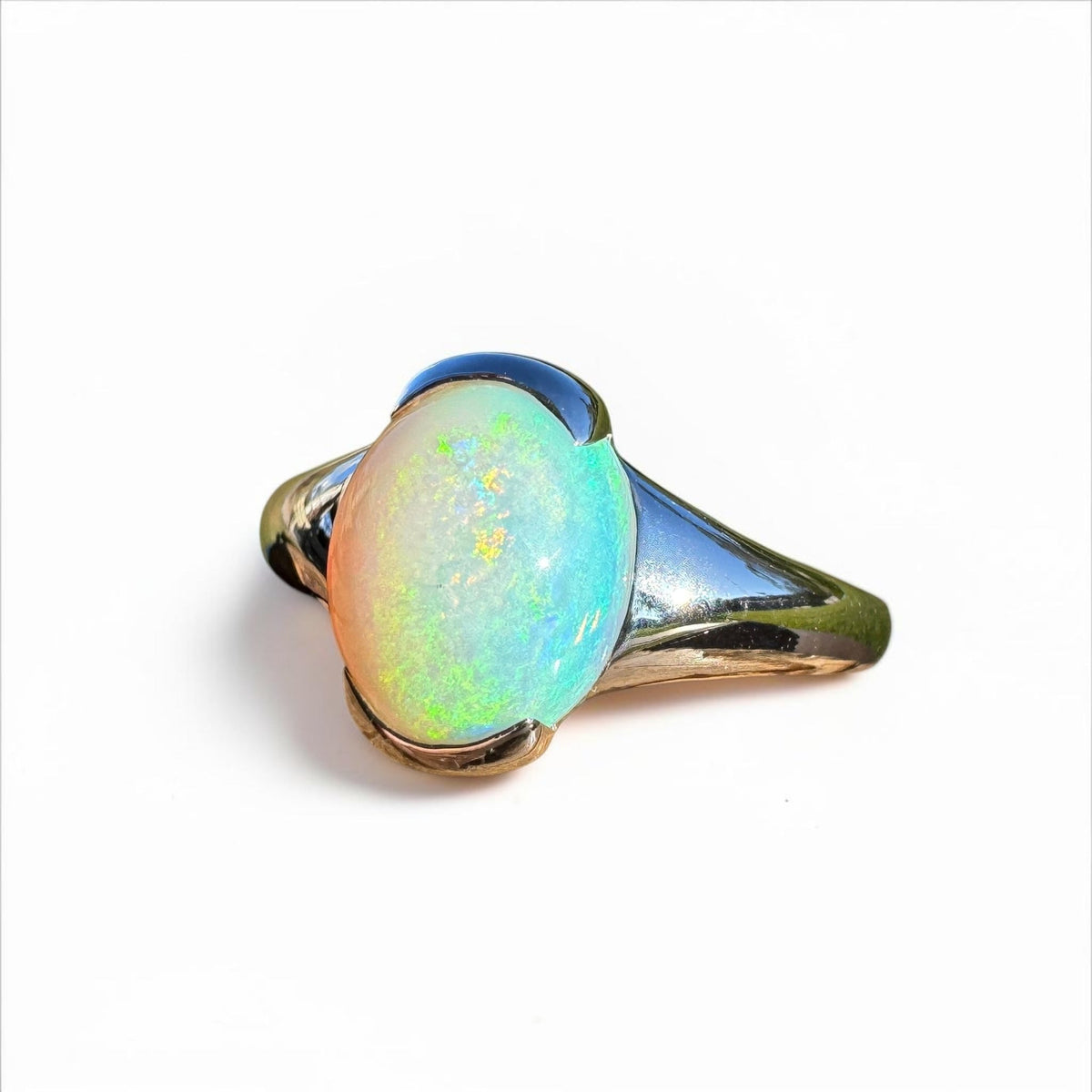 2.4ct Coober Pedy Opal Ring ~ 'Yorke Peninsula Spectrum' | 925 Sterling Silver | Solid Australian Opal