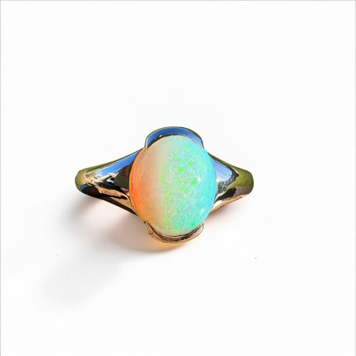 2.4ct Coober Pedy Opal Ring ~ 'Yorke Peninsula Spectrum' | 925 Sterling Silver | Solid Australian Opal