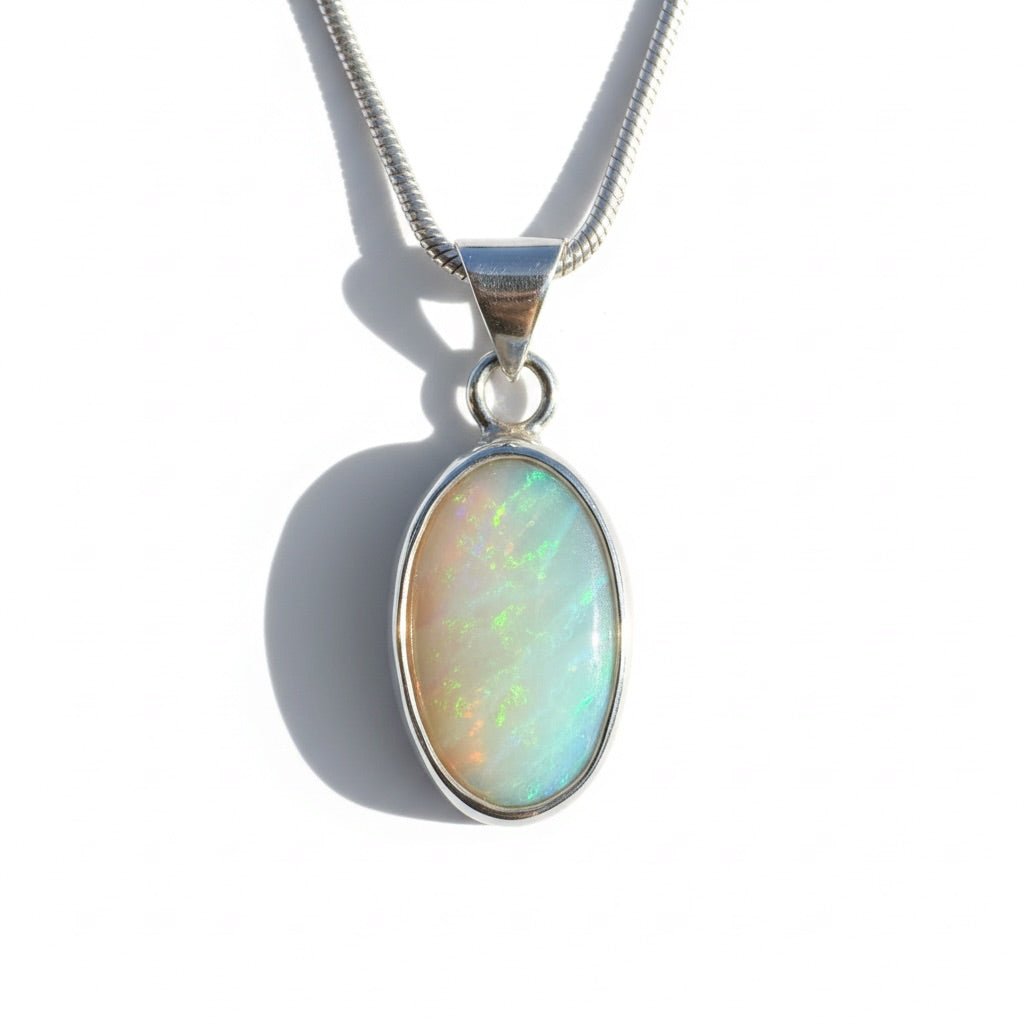 2.4ct Lightning Ridge Opal Pendant Necklace ~ 'Warrnambool Tide' | 925 Sterling Silver | Solid Australian Opal