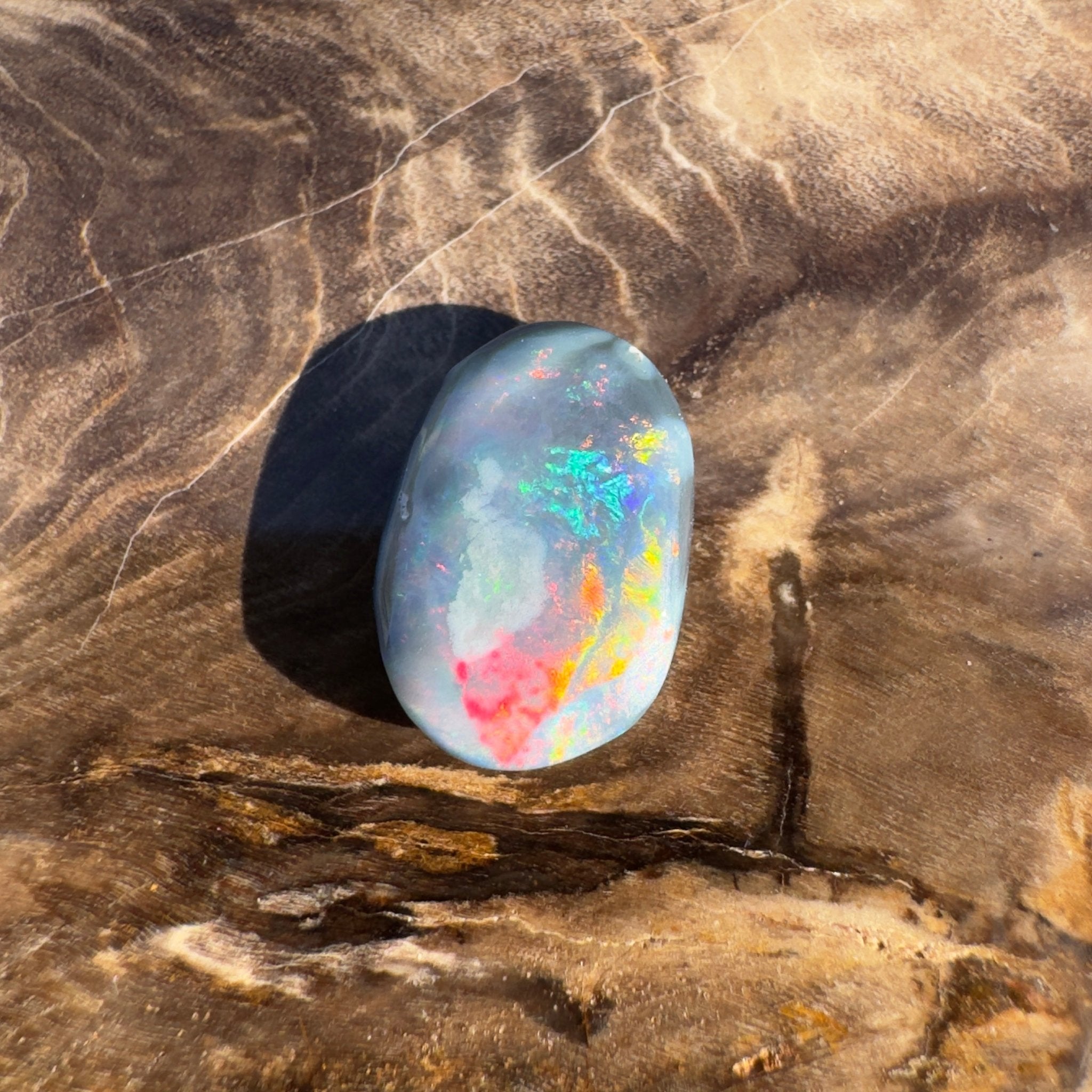2.4ct Lightning Ridge Semi Black | Solid Australian Opal | Hand-Cut