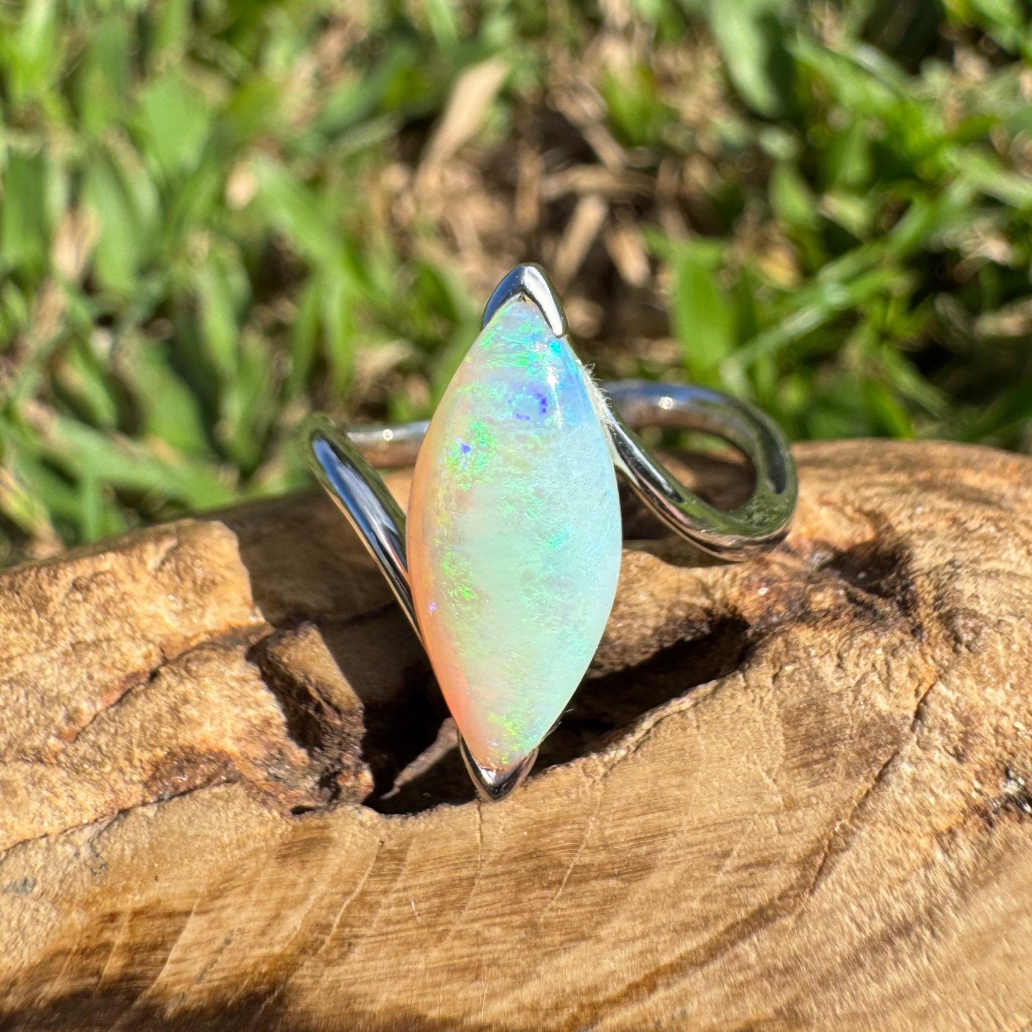 2.5ct Coober Pedy Opal Ring ~ 'Batemans Bay Beauty' | 925 Sterling Silver | Solid Australian Opal