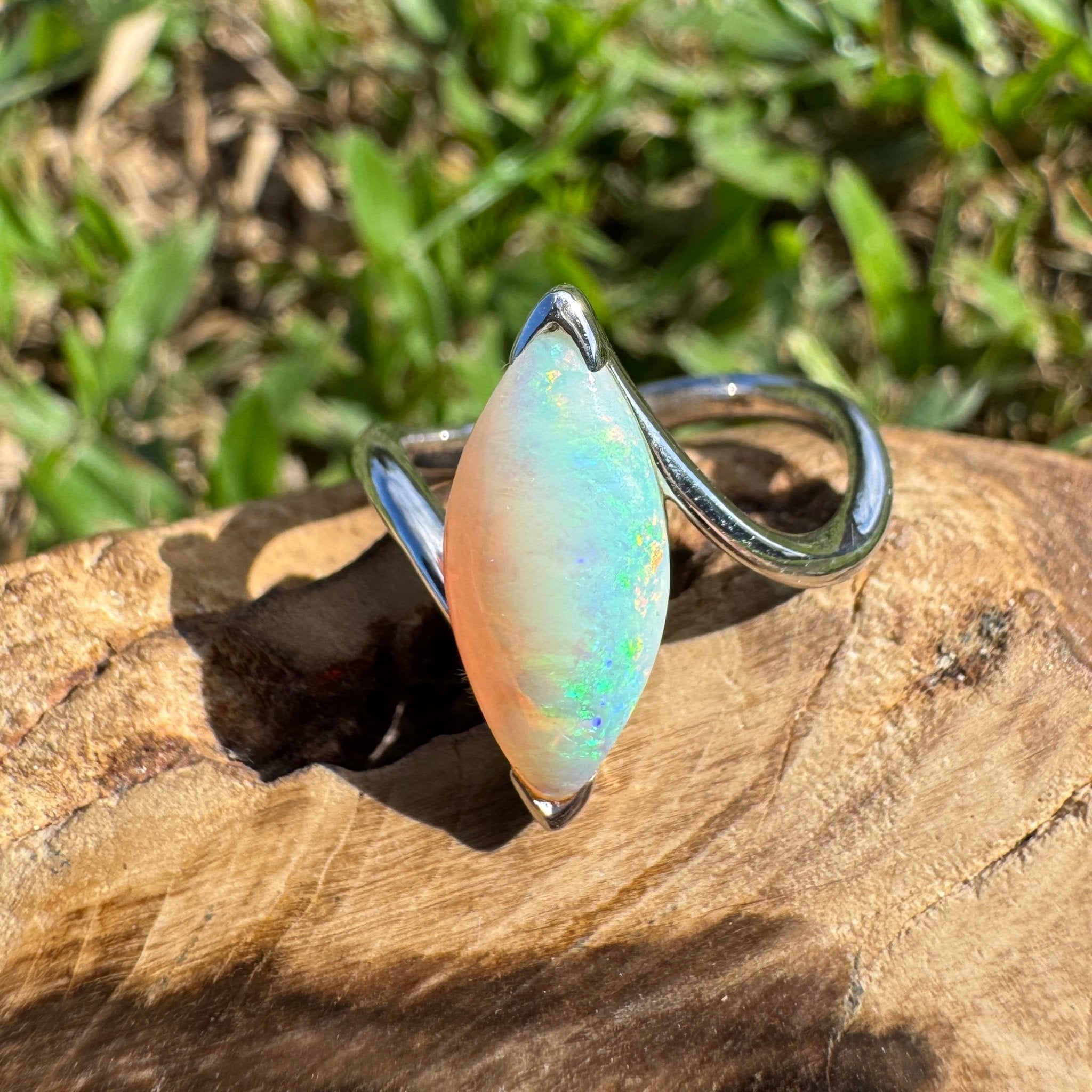 2.5ct Coober Pedy Opal Ring ~ 'Batemans Bay Beauty' | 925 Sterling Silver | Solid Australian Opal