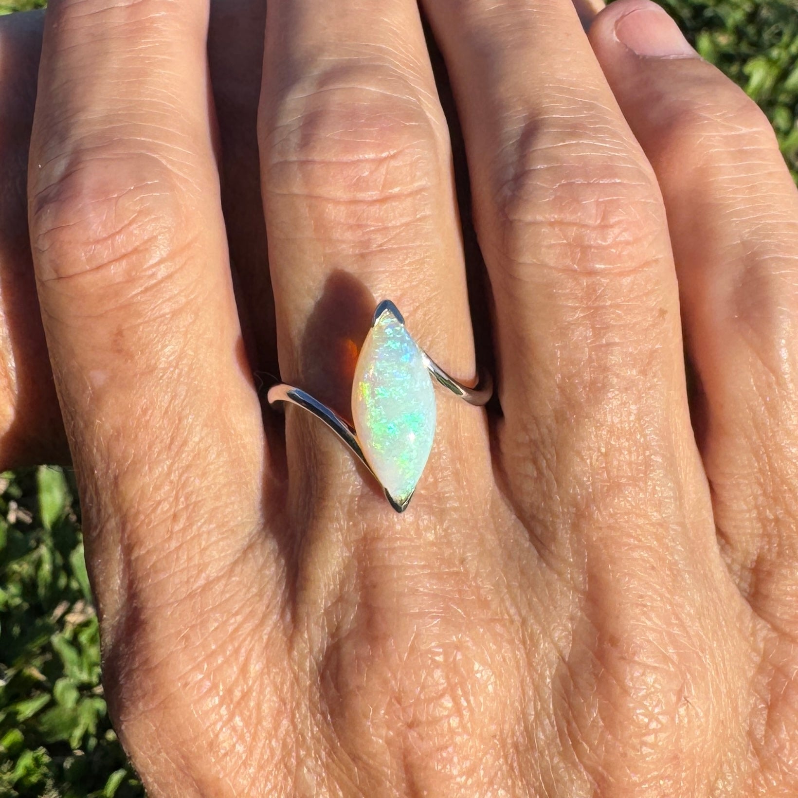 2.5ct Coober Pedy Opal Ring ~ 'Batemans Bay Beauty' | 925 Sterling Silver | Solid Australian Opal