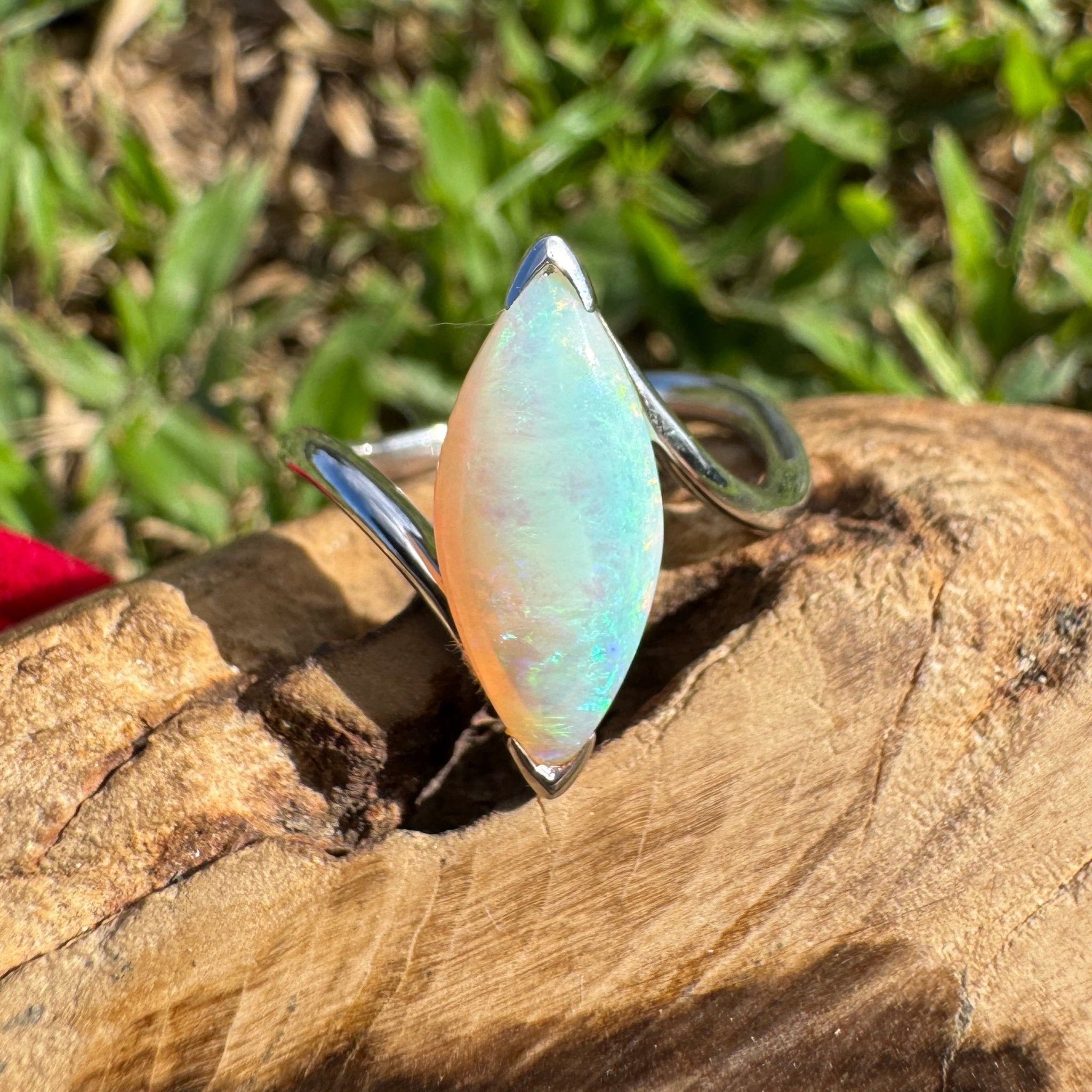 2.5ct Coober Pedy Opal Ring ~ 'Batemans Bay Beauty' | 925 Sterling Silver | Solid Australian Opal