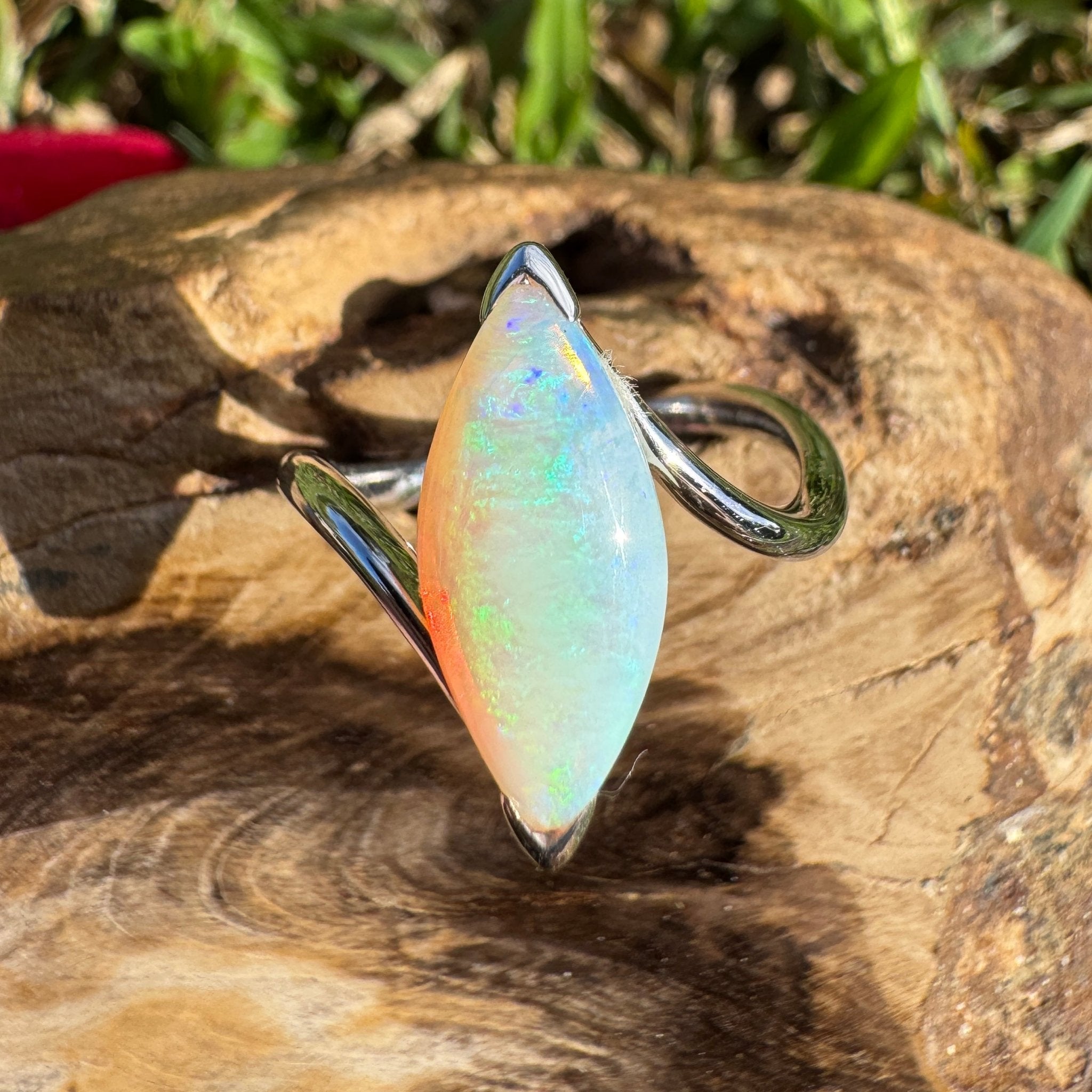 2.5ct Coober Pedy Opal Ring ~ 'Batemans Bay Beauty' | 925 Sterling Silver | Solid Australian Opal