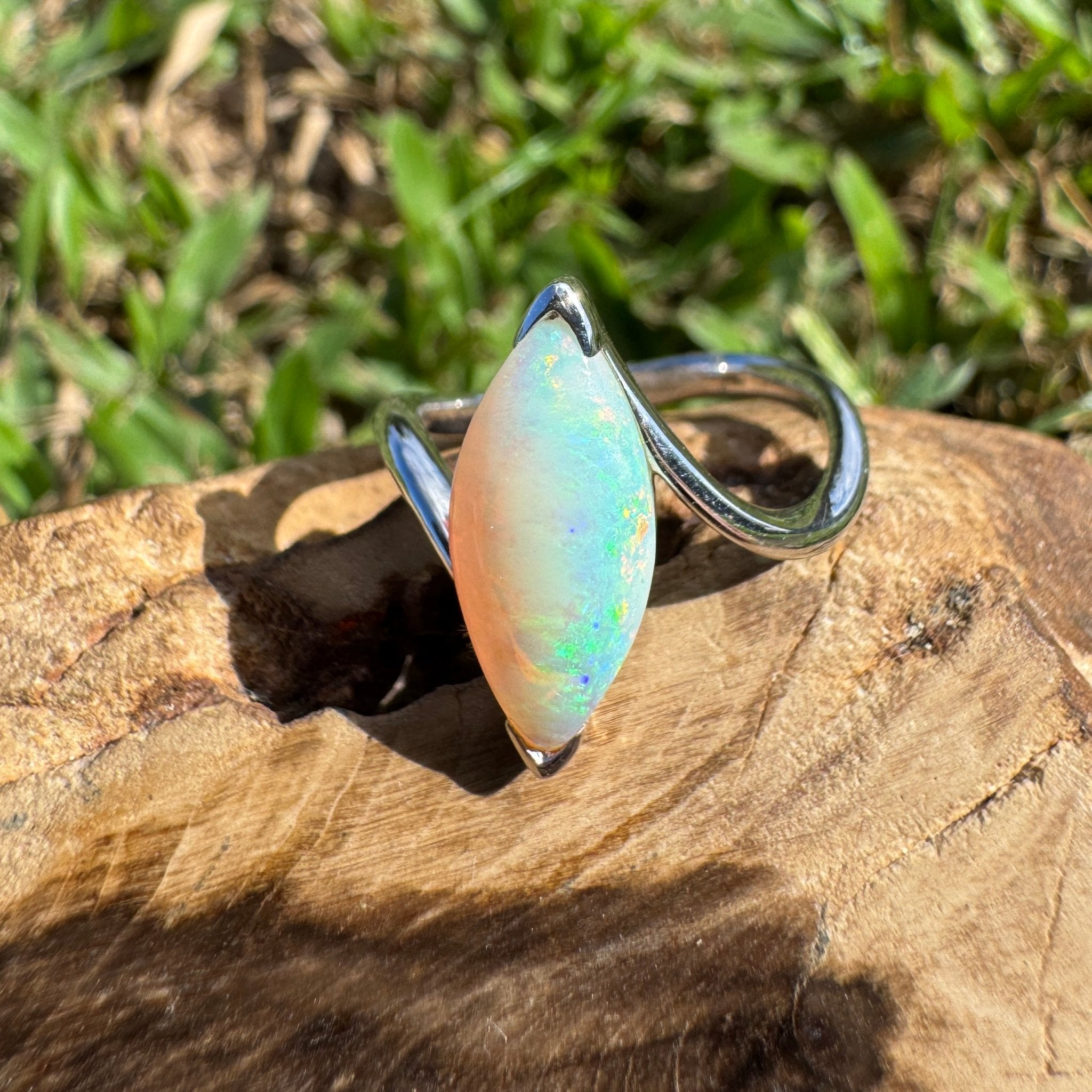 2.5ct Coober Pedy Opal Ring ~ 'Batemans Bay Beauty' | 925 Sterling Silver | Solid Australian Opal