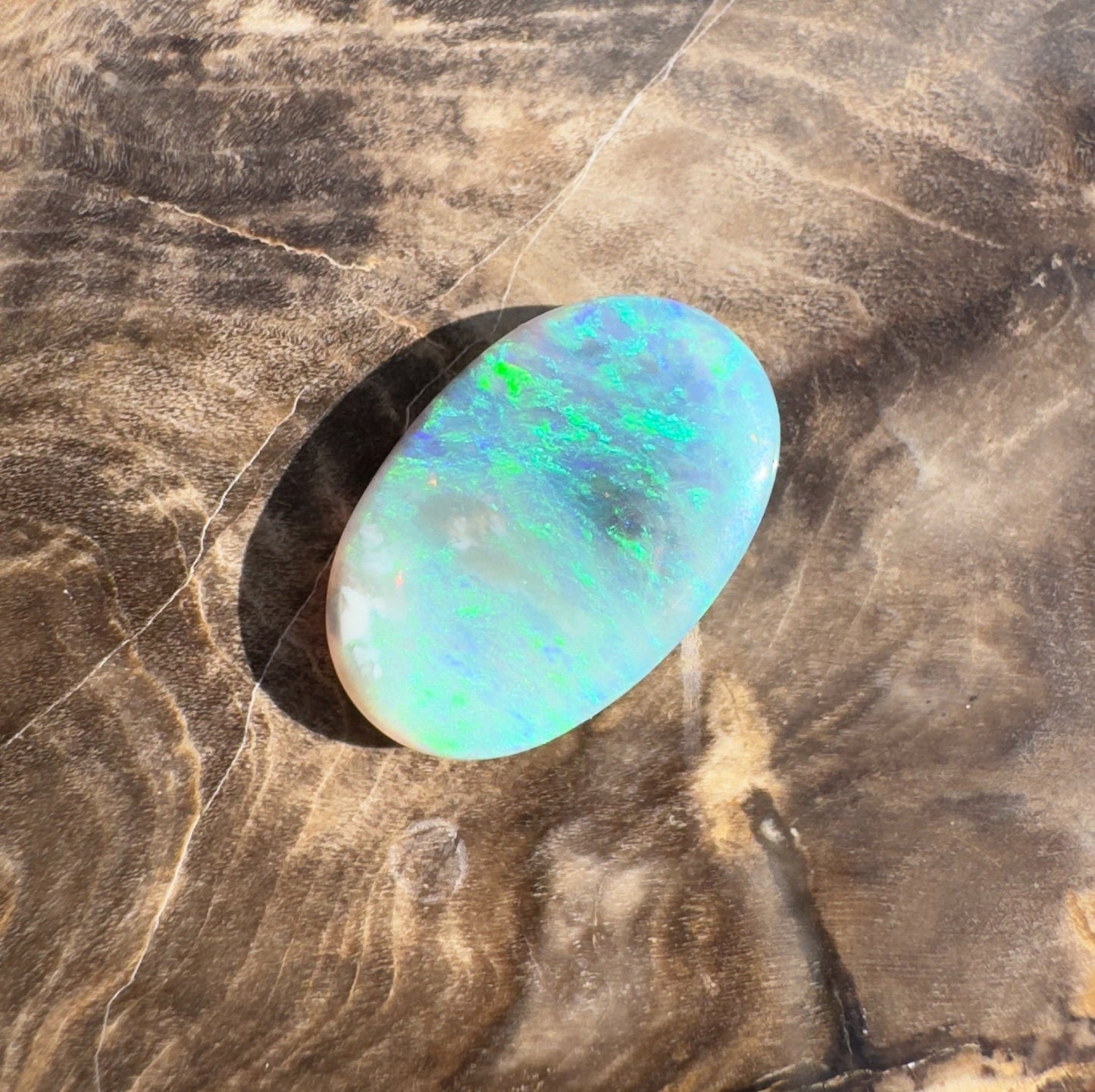 2.5ct Hand - Cut Solid Lightning Ridge Crystal Opal