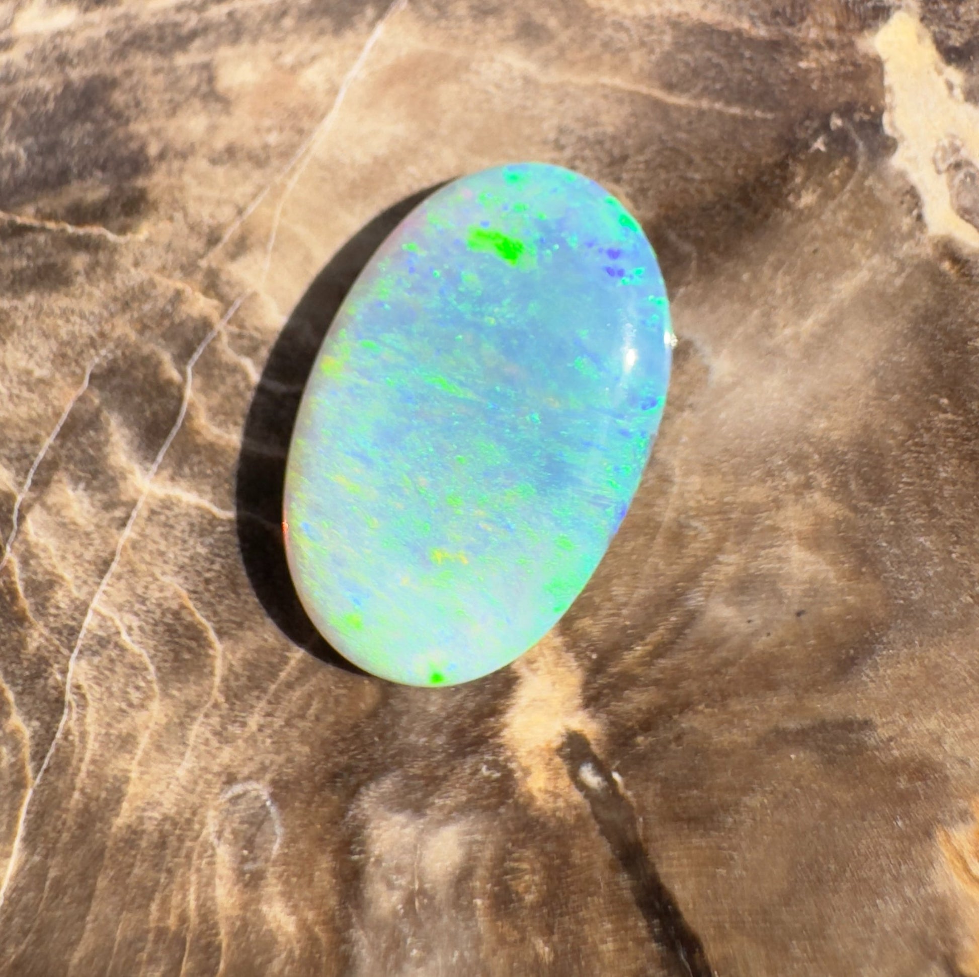2.5ct Hand - Cut Solid Lightning Ridge Crystal Opal
