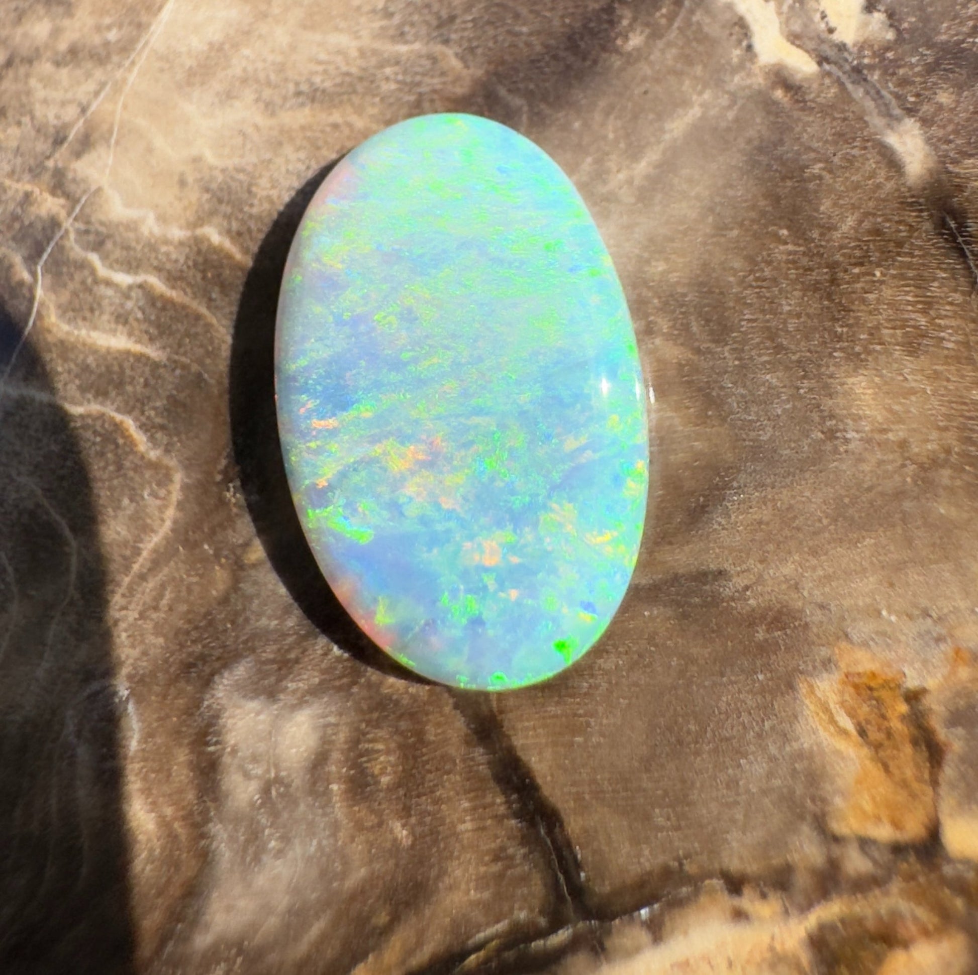 2.5ct Hand - Cut Solid Lightning Ridge Crystal Opal
