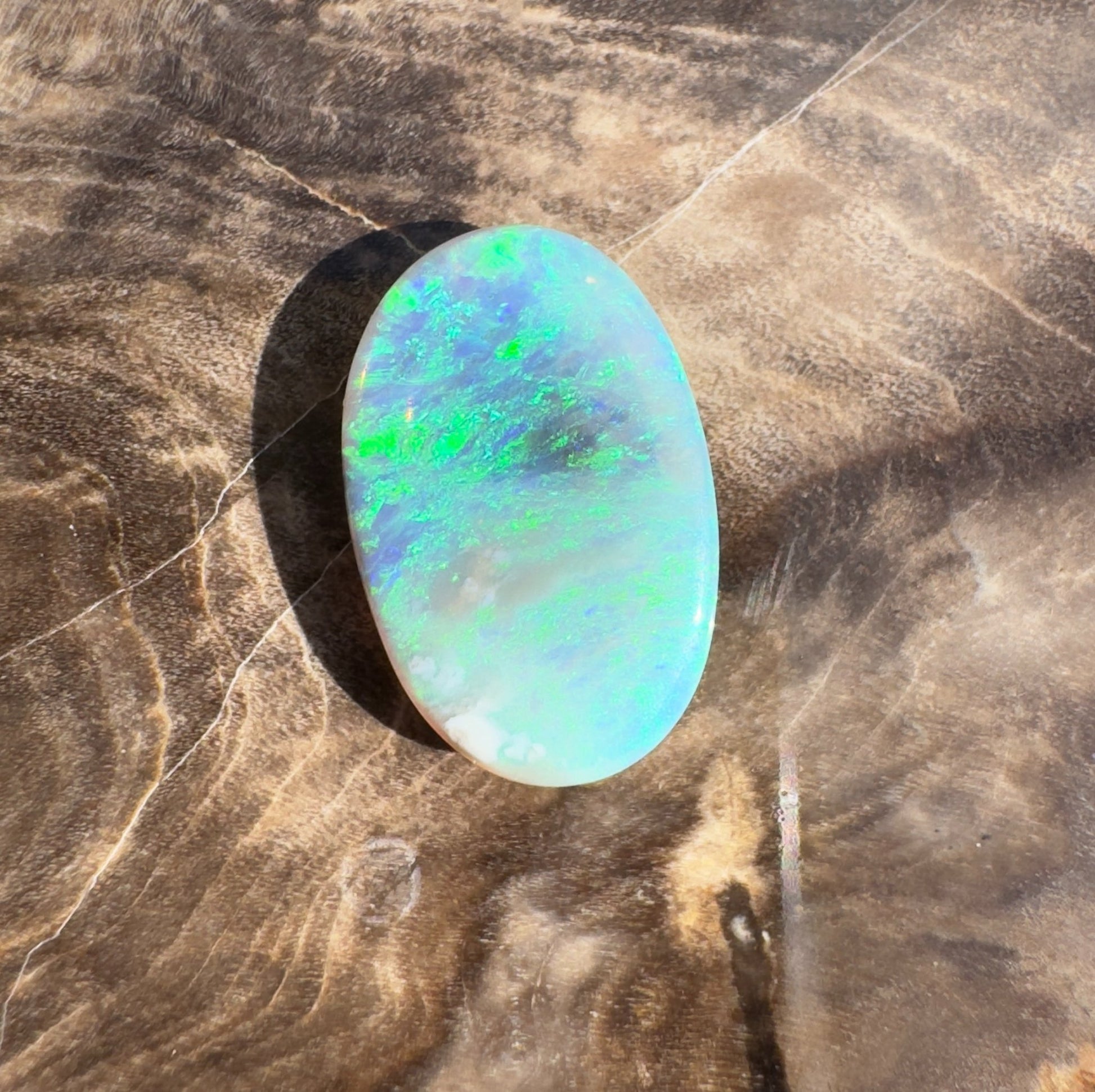 2.5ct Hand - Cut Solid Lightning Ridge Crystal Opal