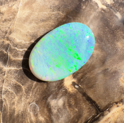 2.5ct Hand - Cut Solid Lightning Ridge Crystal Opal