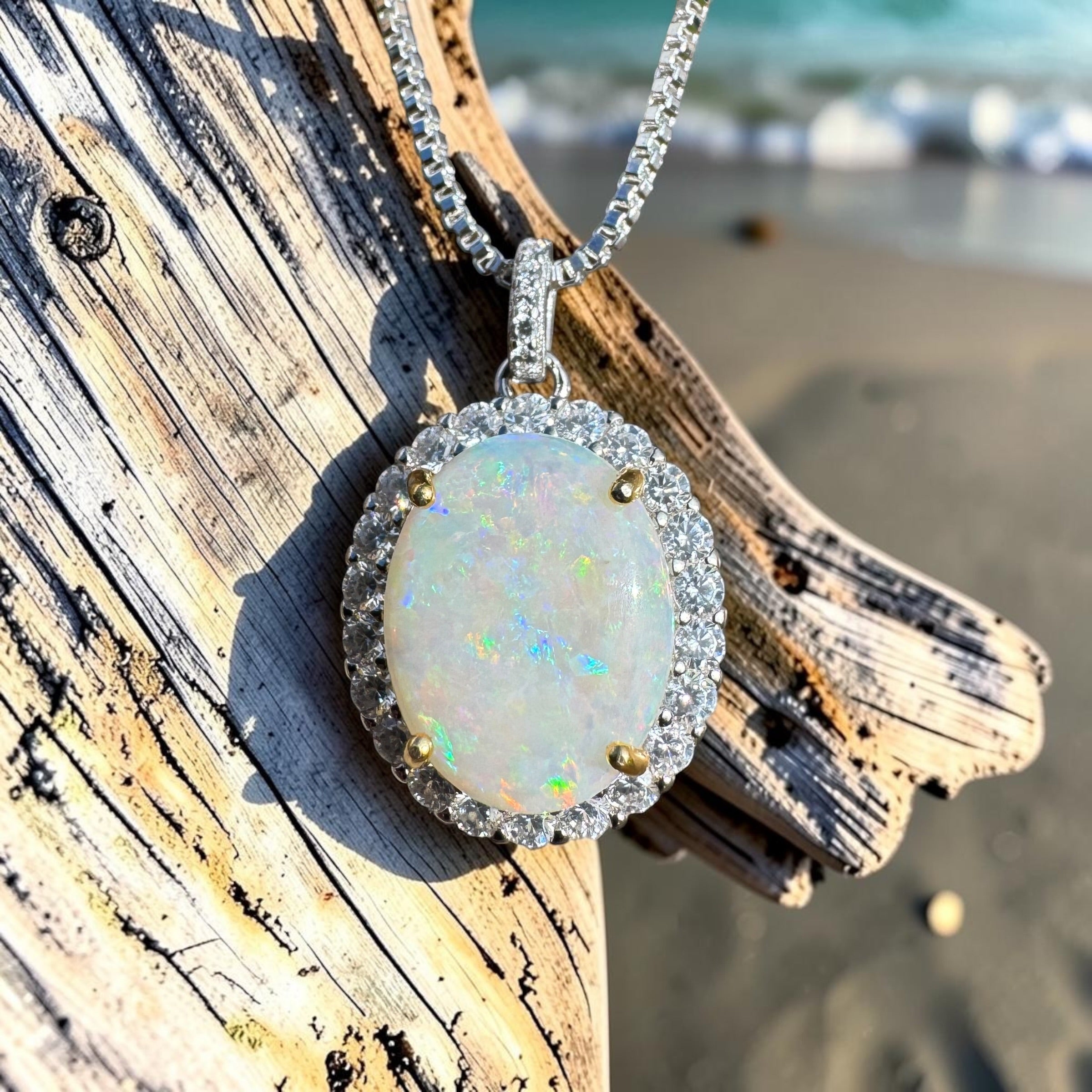 2.8ct Coober Pedy Opal Pendant Necklace ~ 'Wollumbin Caldera' | 925 Sterling Silver | Solid Australian Opal