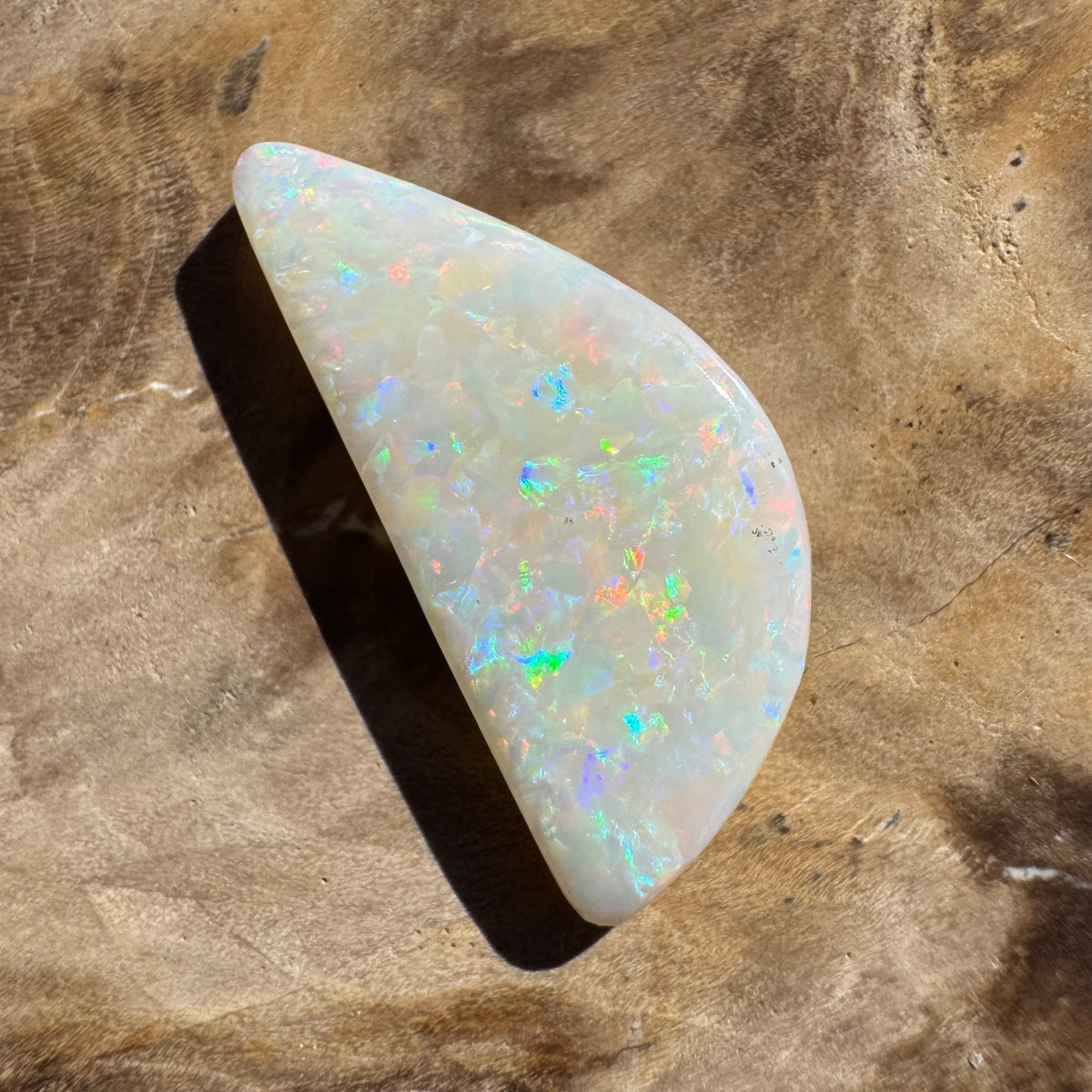 2.7ct Coober Pedy White Opal | Solid Australian Opal | Hand-Cut