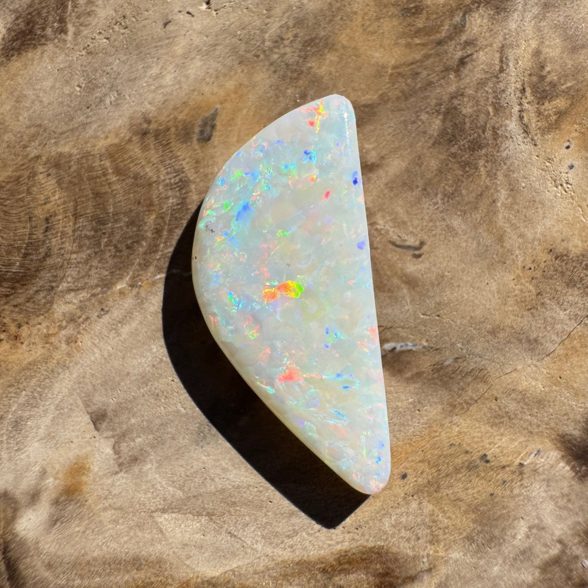2.7ct Coober Pedy White Opal | Solid Australian Opal | Hand-Cut
