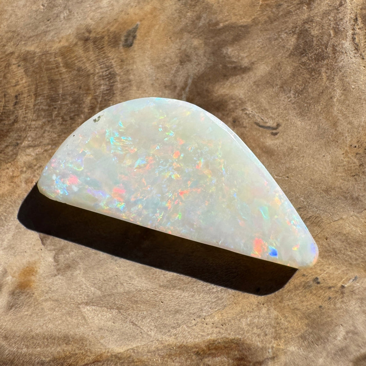 2.7ct Coober Pedy White Opal | Solid Australian Opal | Hand-Cut