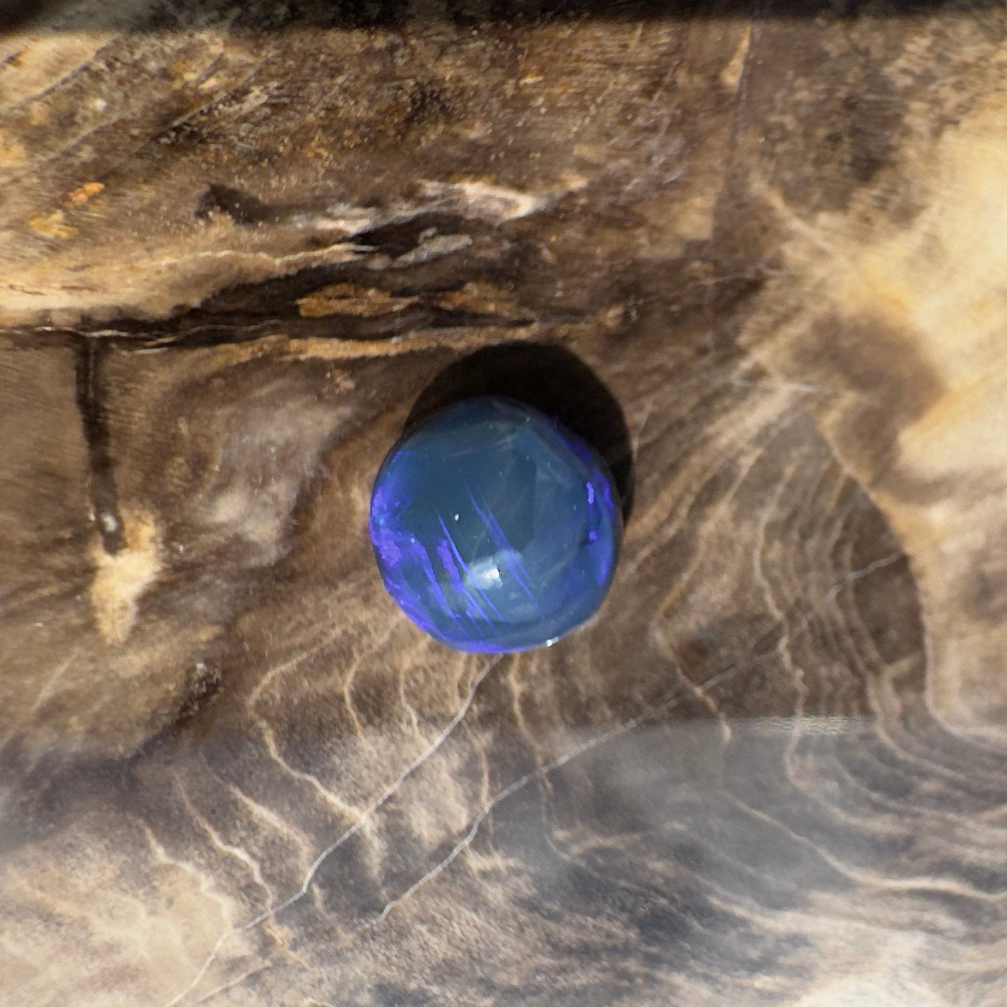 2.7ct Hand - cut Solid Lightning Ridge Semi Black Opal