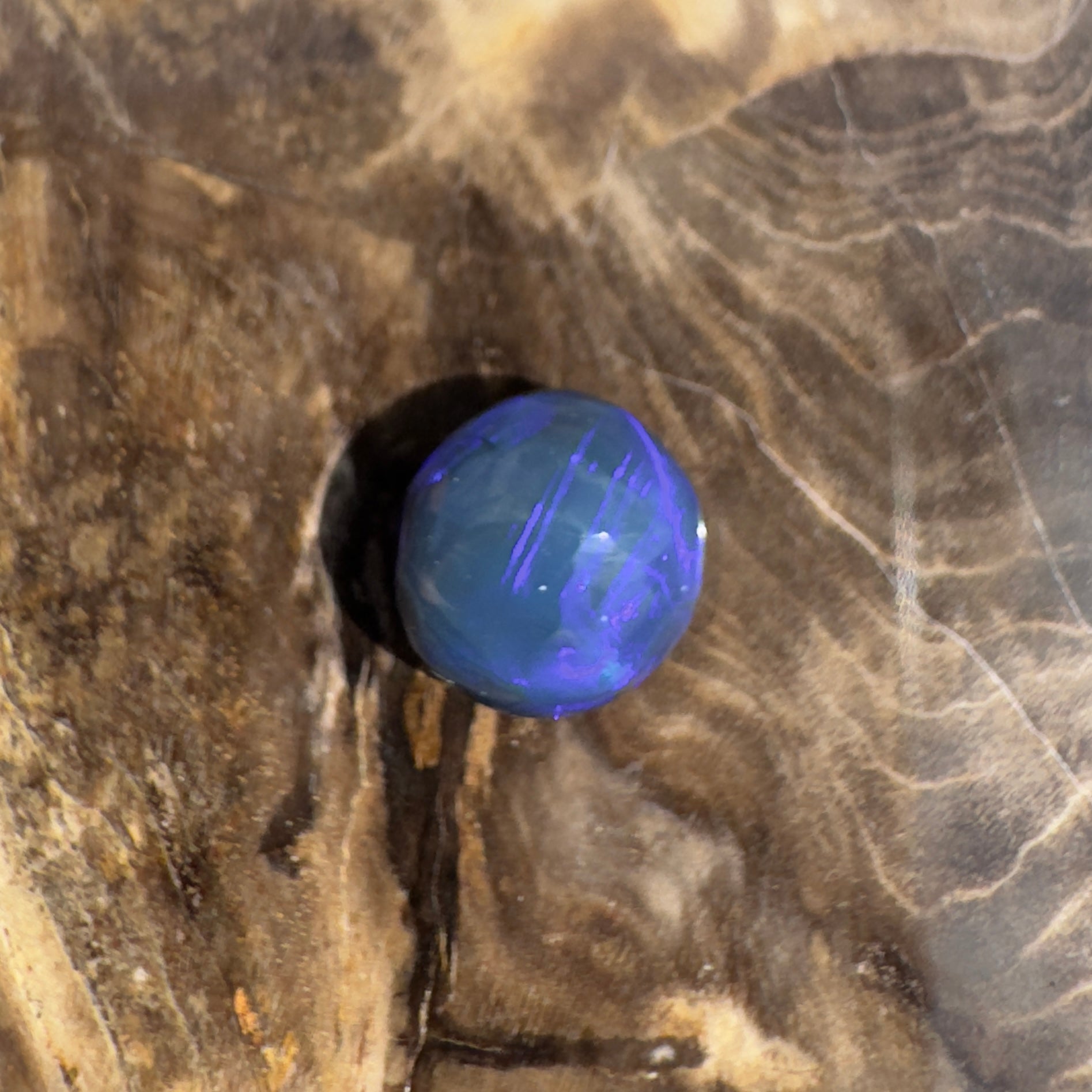 2.7ct Hand - cut Solid Lightning Ridge Semi Black Opal