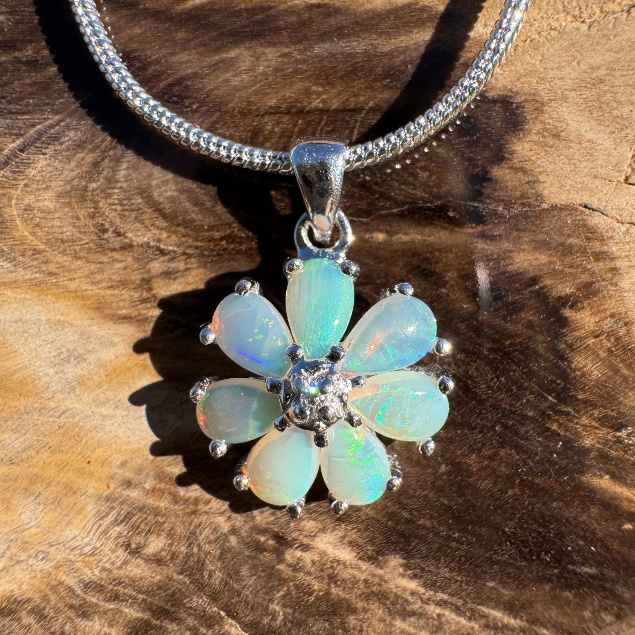 2.8ct Coober Pedy Opal Pendant Necklace ~ 'Cradle Mountain Clarity' | 925 Sterling Silver | Solid Australian Opal