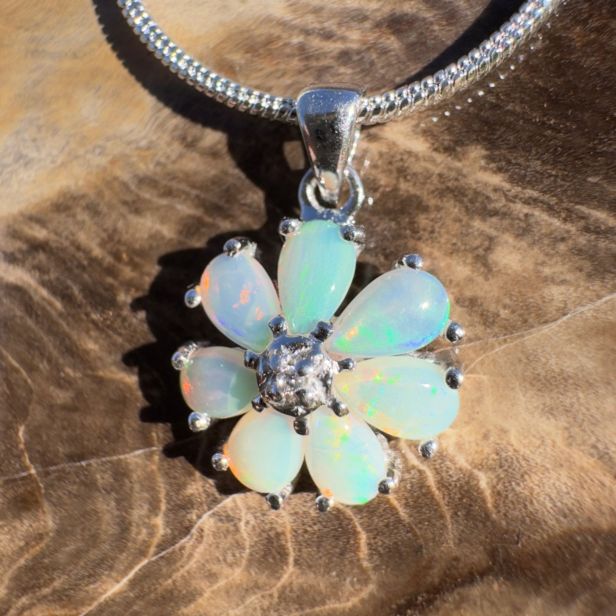 2.8ct Coober Pedy Opal Pendant Necklace ~ 'Cradle Mountain Clarity' | 925 Sterling Silver | Solid Australian Opal
