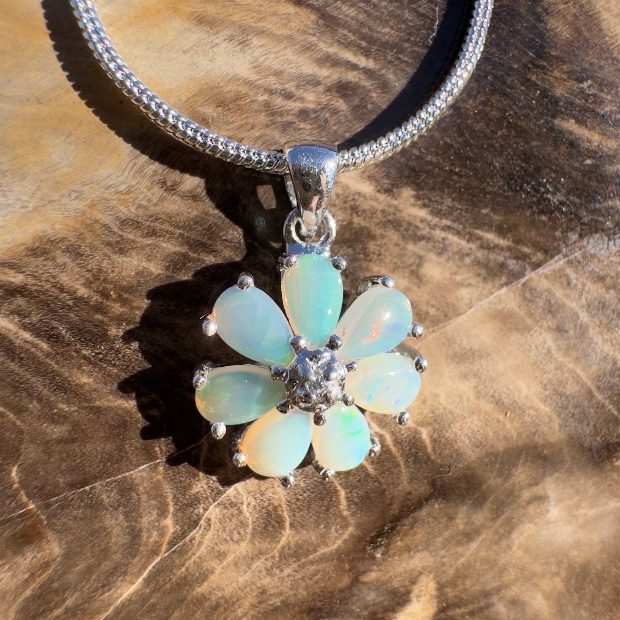 2.8ct Coober Pedy Opal Pendant Necklace ~ 'Cradle Mountain Clarity' | 925 Sterling Silver | Solid Australian Opal
