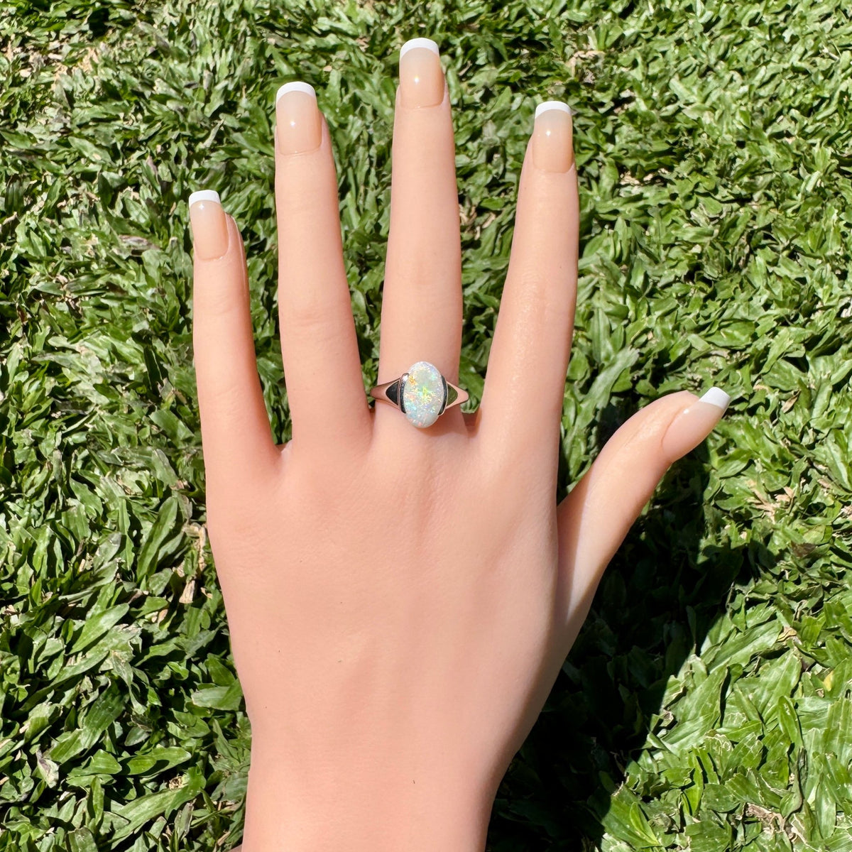 2.8ct Coober Pedy Opal Ring ~ 'Barossa Spectrum' | 925 Sterling Silver | Solid Australian Opal