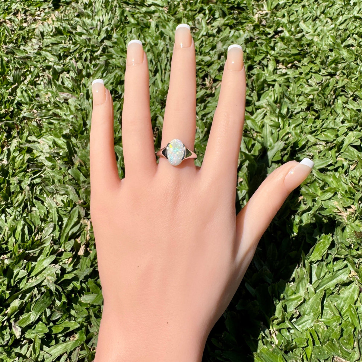 2.8ct Coober Pedy Opal Ring ~ 'Barossa Spectrum' | 925 Sterling Silver | Solid Australian Opal