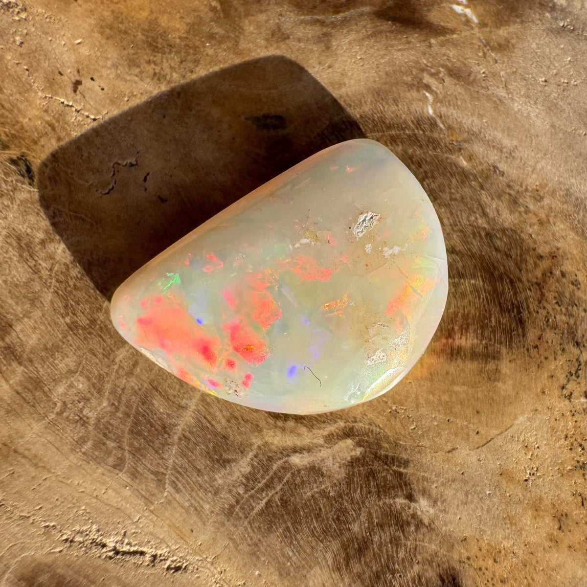 2.8ct Coober Pedy White Opal | Solid Australian Opal | Hand-Cut