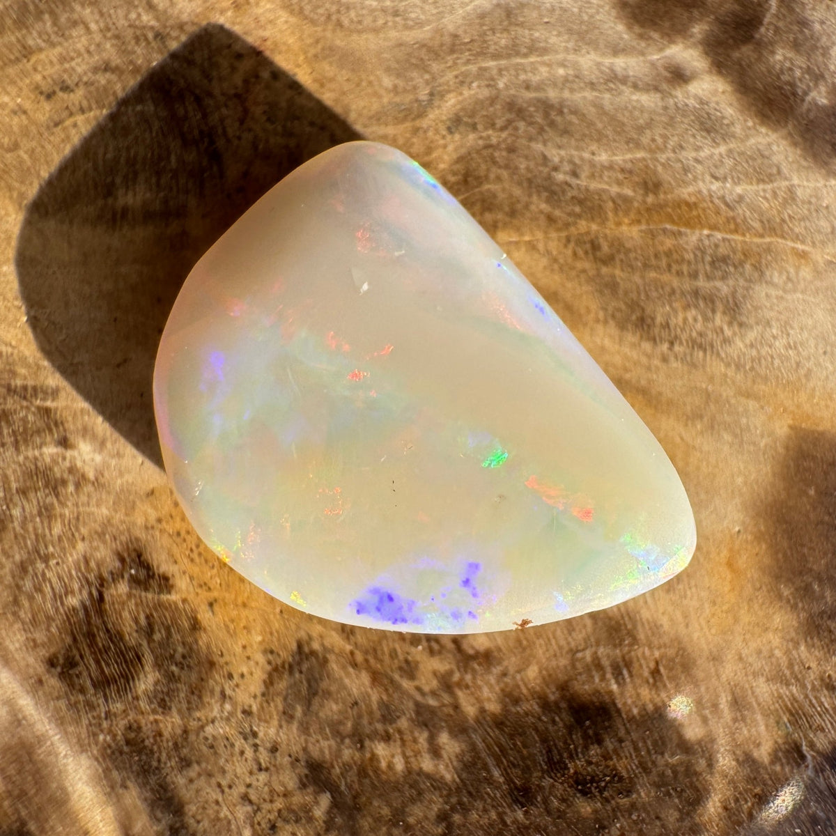 2.8ct Coober Pedy White Opal | Solid Australian Opal | Hand-Cut