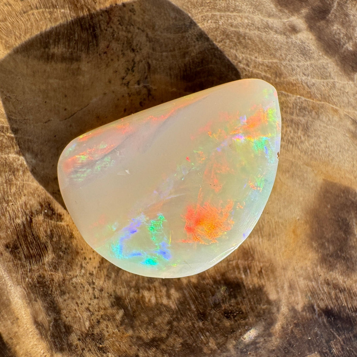 2.8ct Coober Pedy White Opal | Solid Australian Opal | Hand-Cut